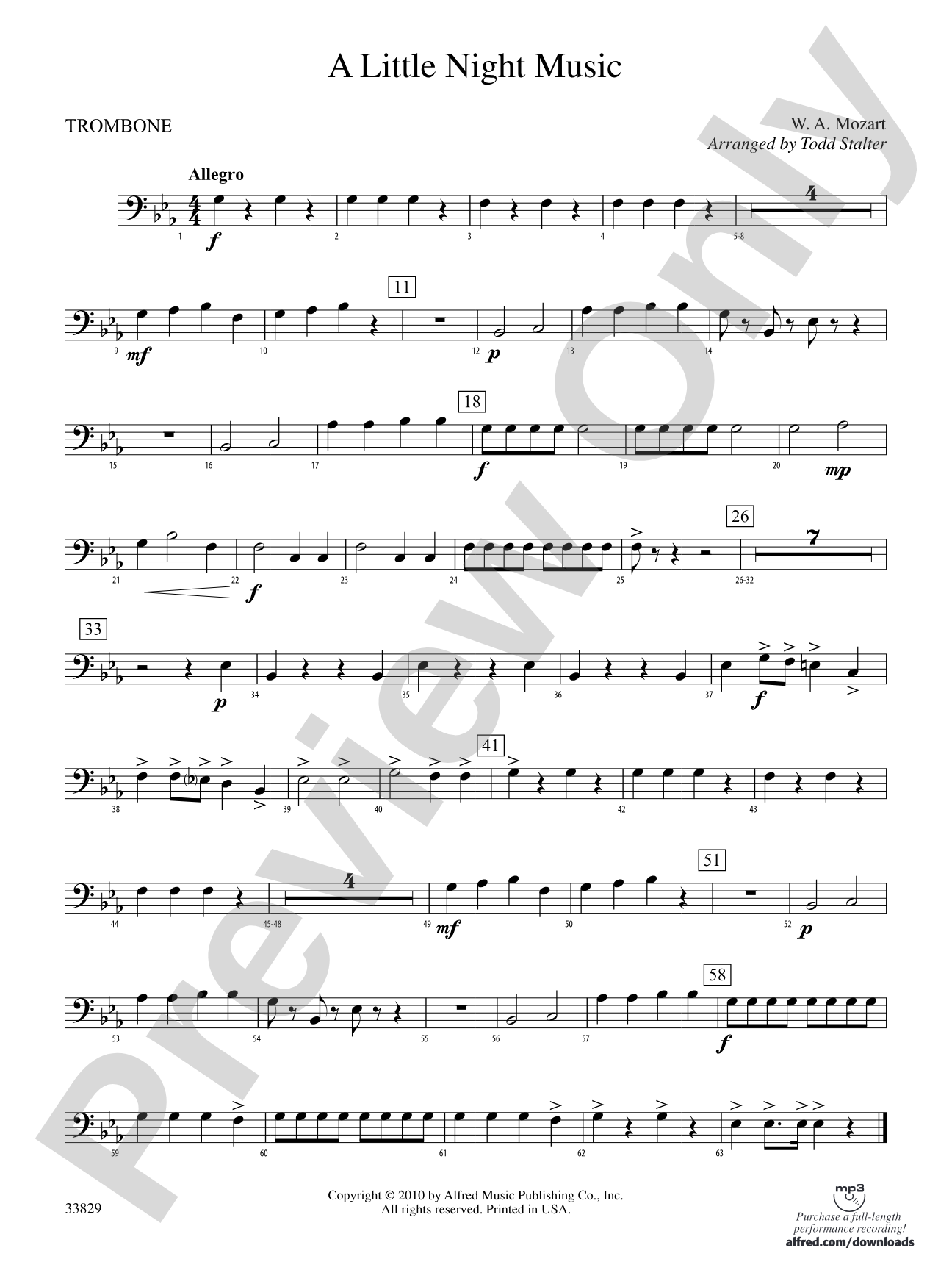 A Little Night Music: 1st Trombone