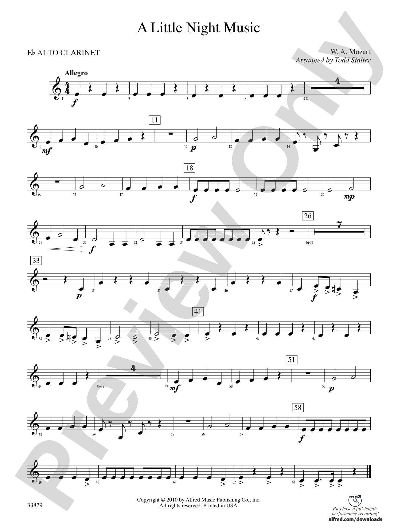 A Little Night Music: (wp) E-flat Alto Clarinet