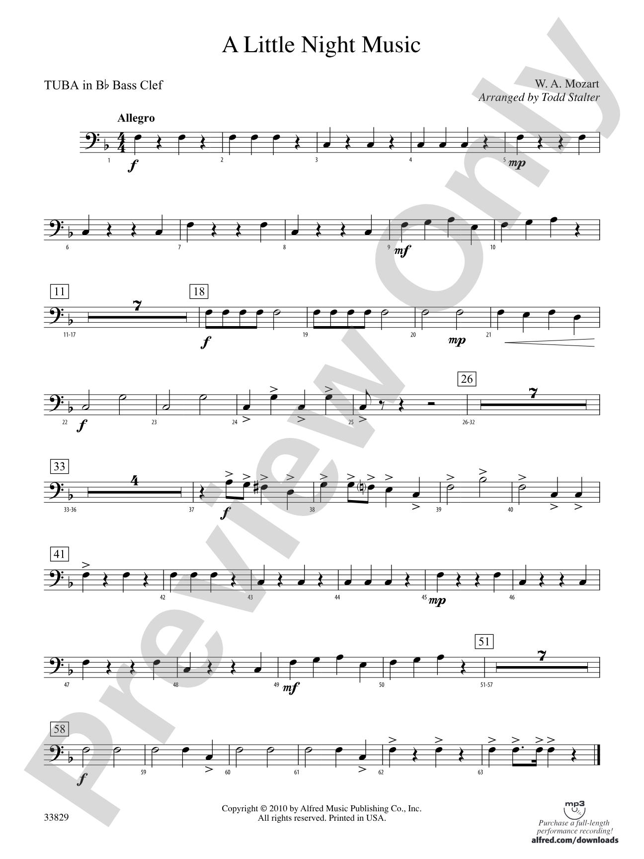 A Little Night Music: (wp) B-flat Tuba B.C.