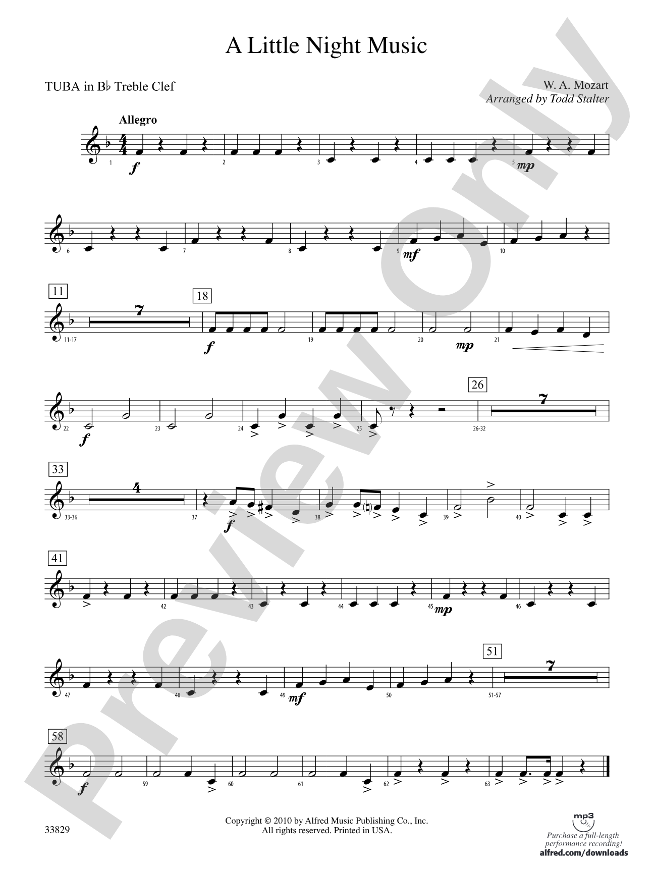 A Little Night Music: (wp) B-flat Tuba T.C.
