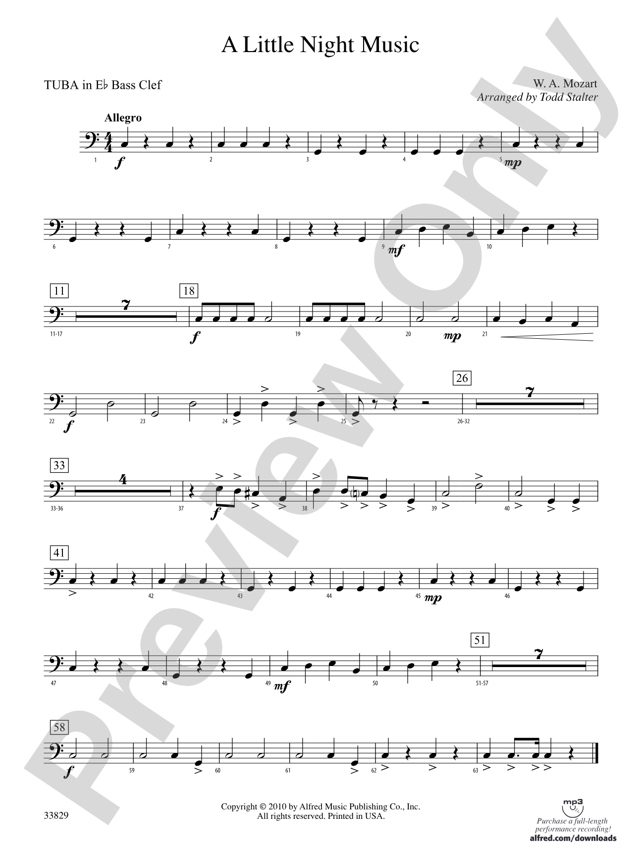 A Little Night Music: (wp) E-flat Tuba B.C.