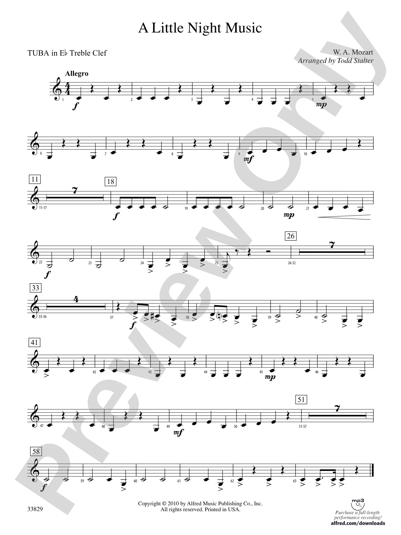 A Little Night Music: (wp) E-flat Tuba T.C.