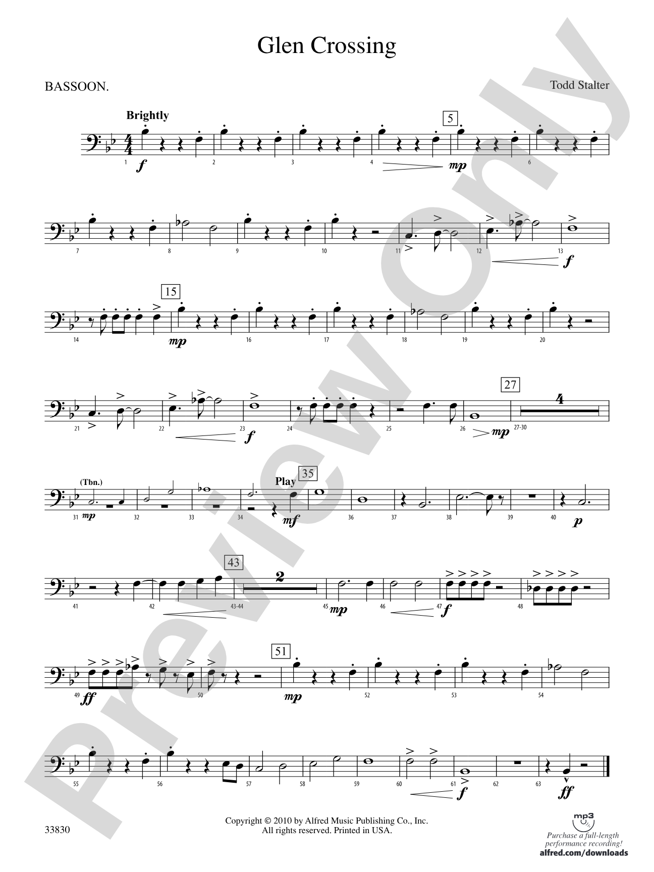 Glen Crossing: Bassoon