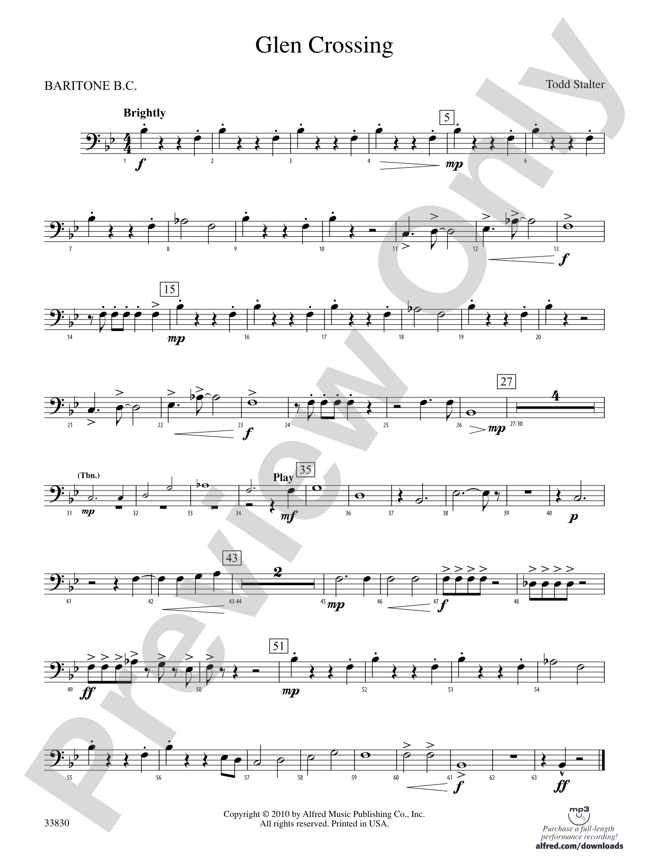 Glen Crossing: Baritone B.C.