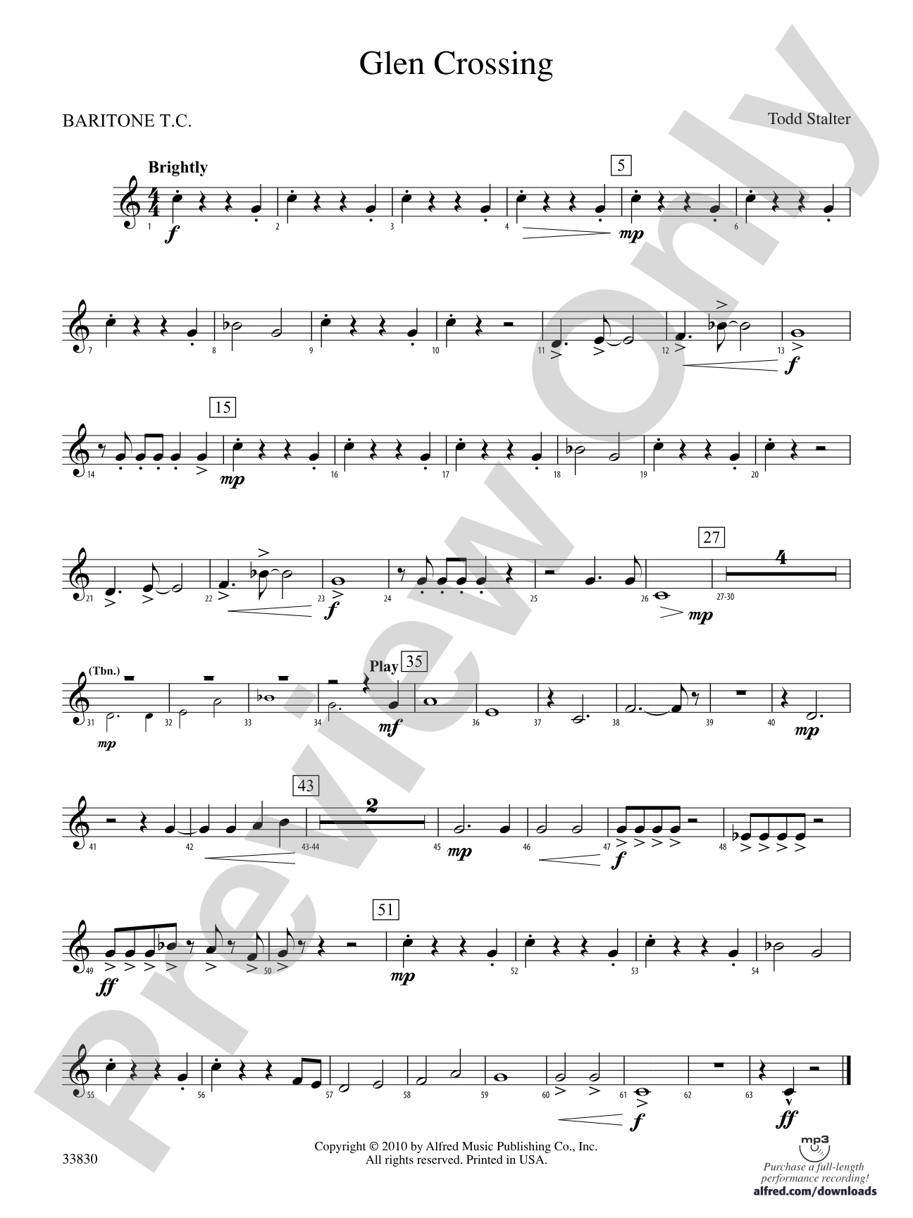 Glen Crossing: Baritone T.C.