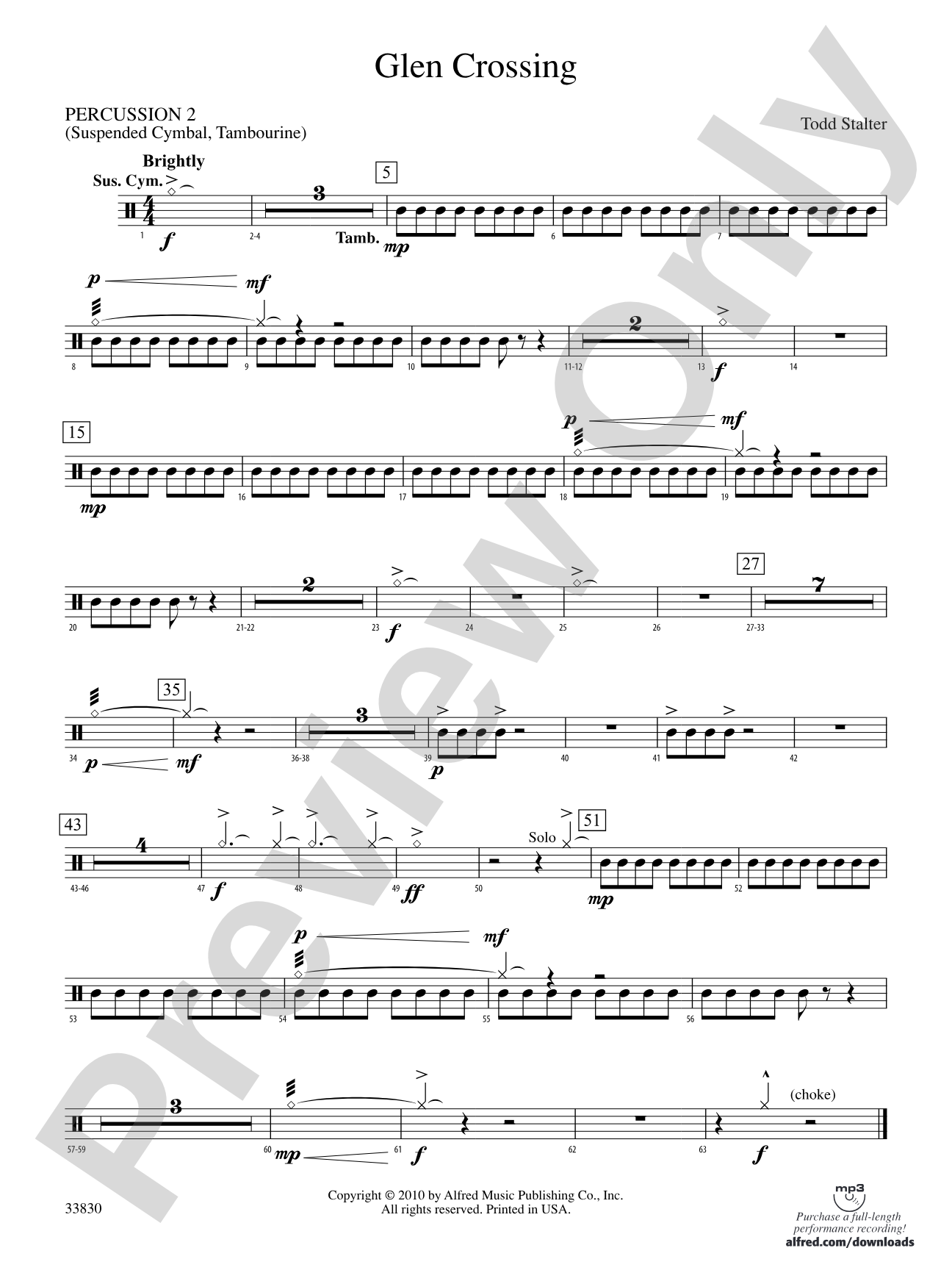 Glen Crossing: 2nd Percussion
