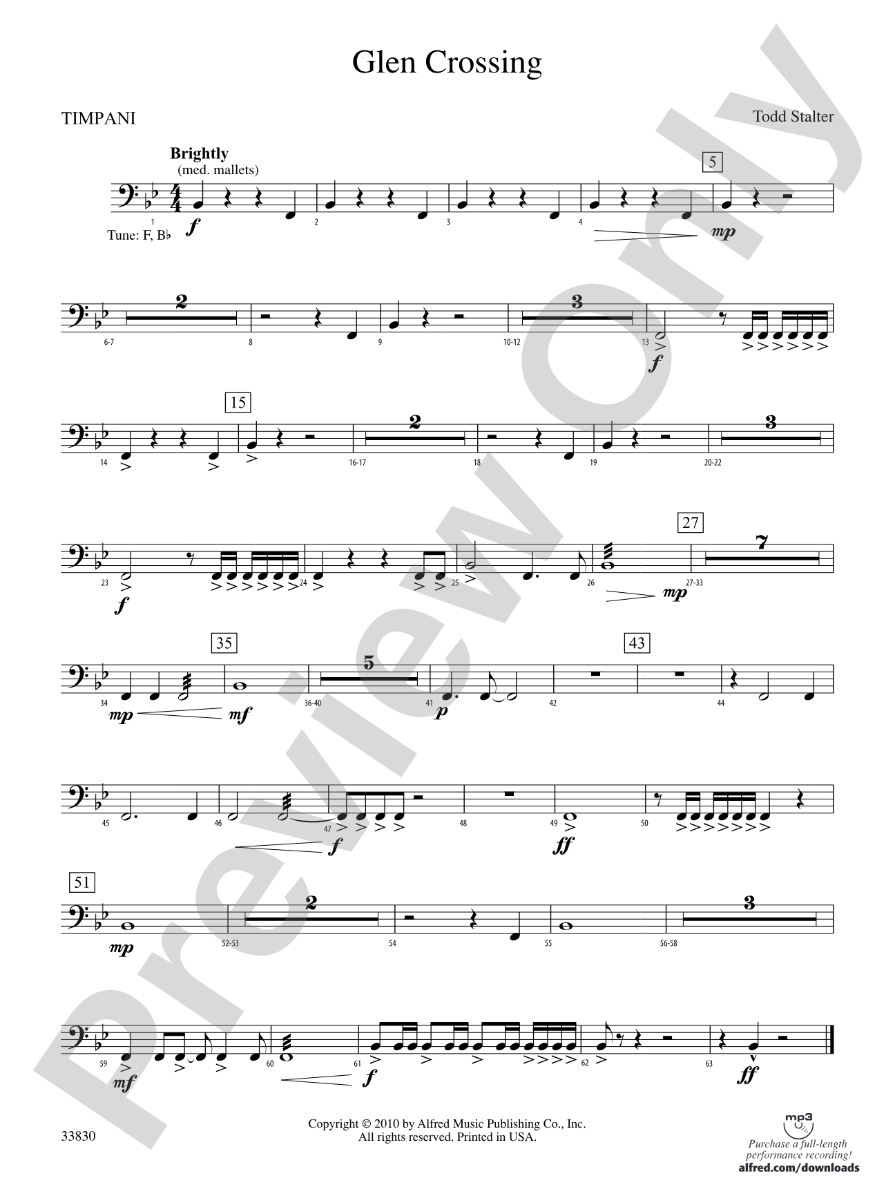 Glen Crossing: Timpani