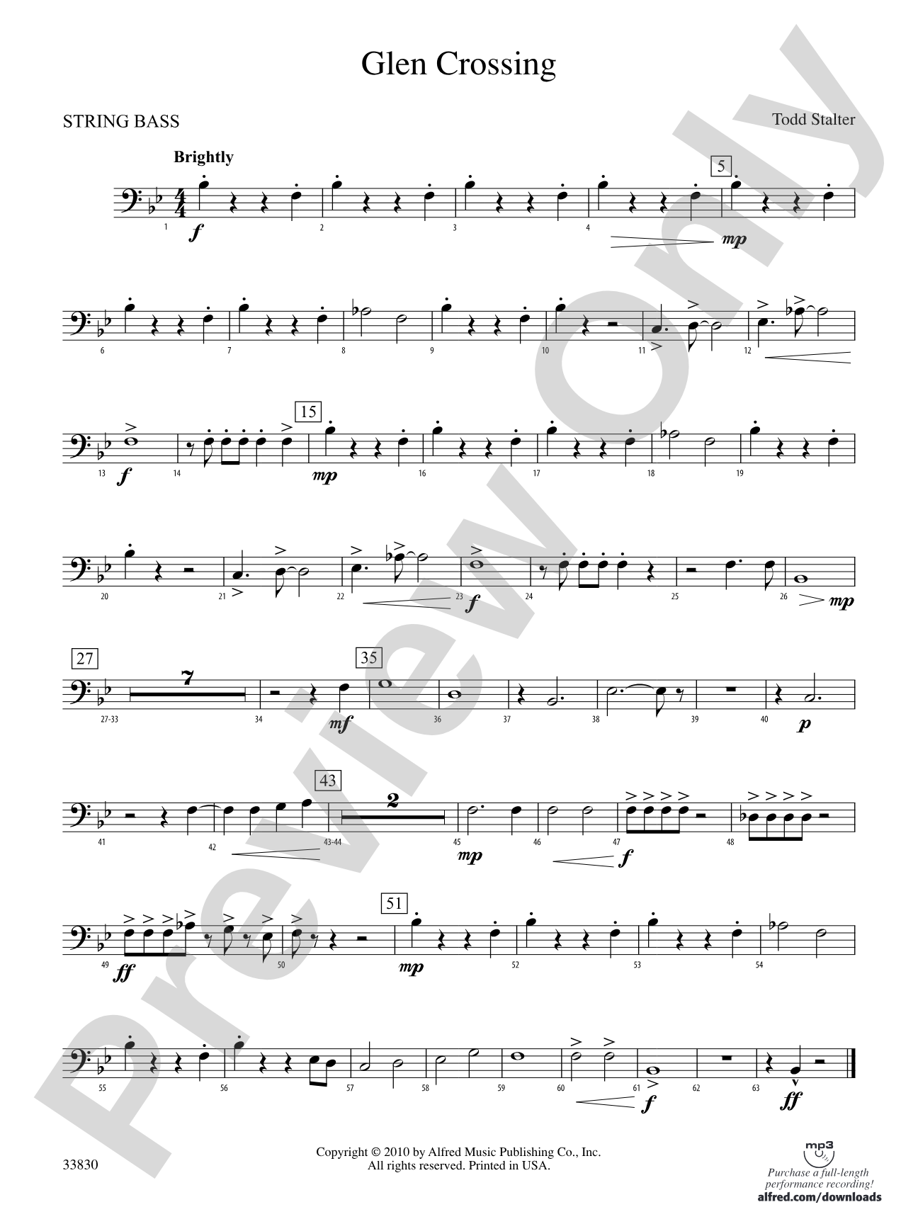 Glen Crossing: (wp) String Bass