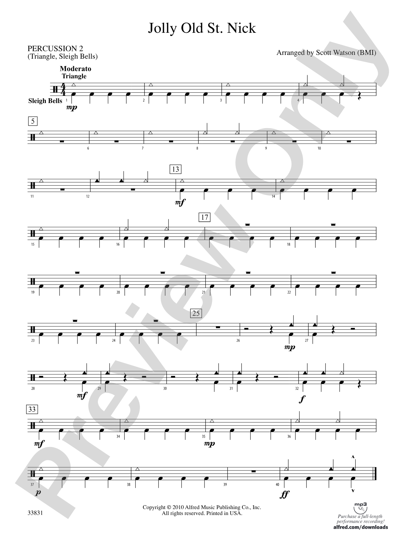 Jolly Old St. Nick: 2nd Percussion