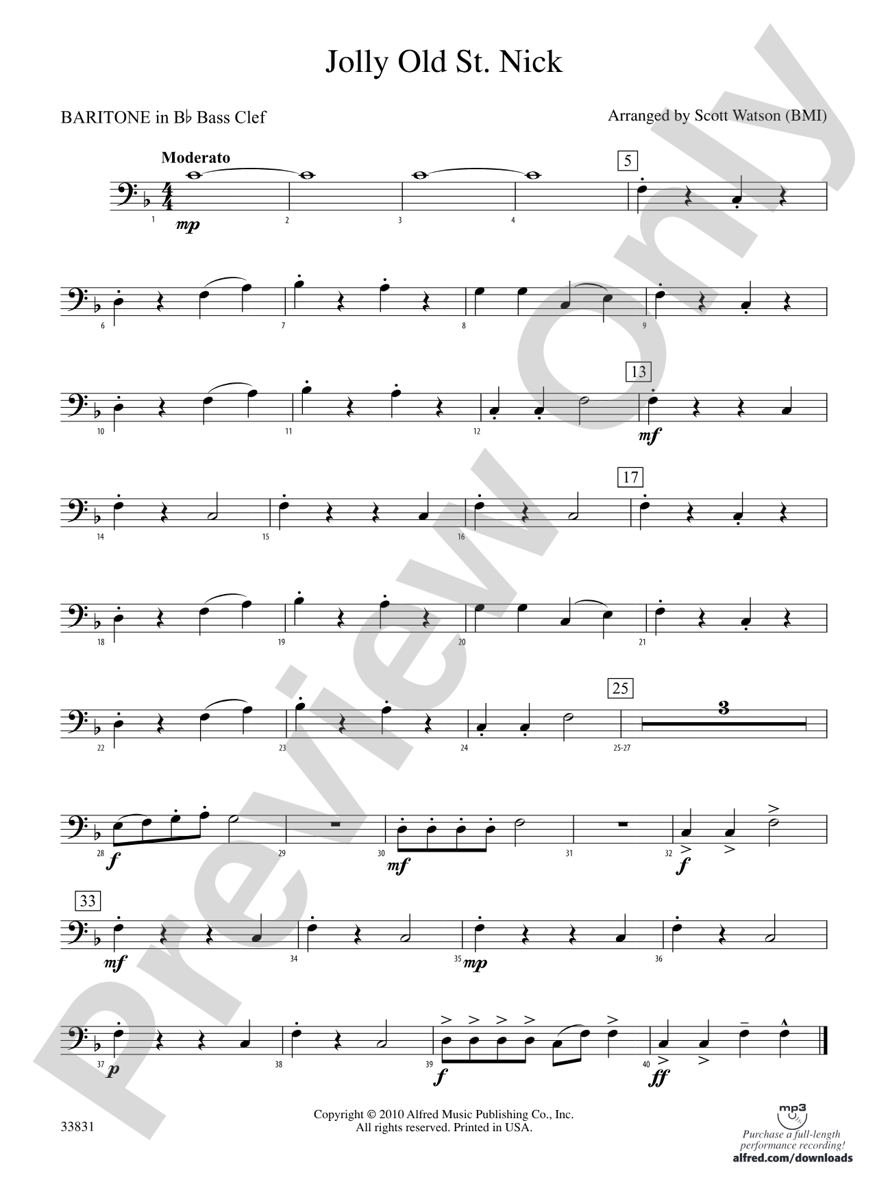 Jolly Old St. Nick: (wp) B-flat Baritone B.C.