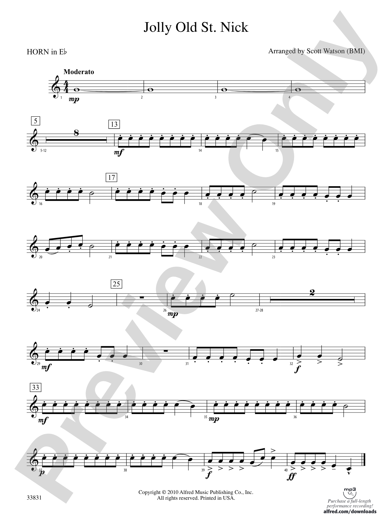 Jolly Old St. Nick: (wp) 1st Horn in E-flat