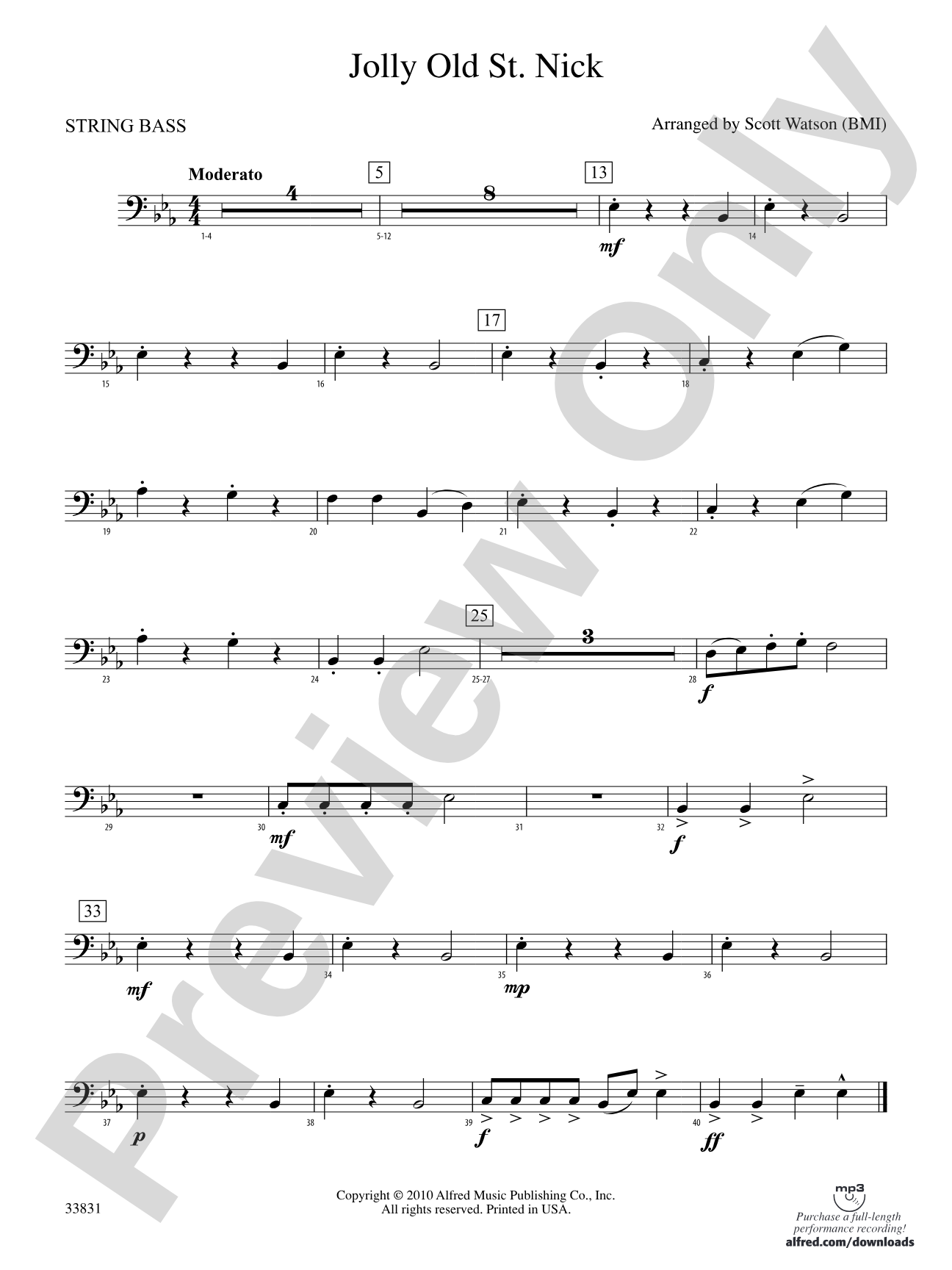 Jolly Old St. Nick: (wp) String Bass