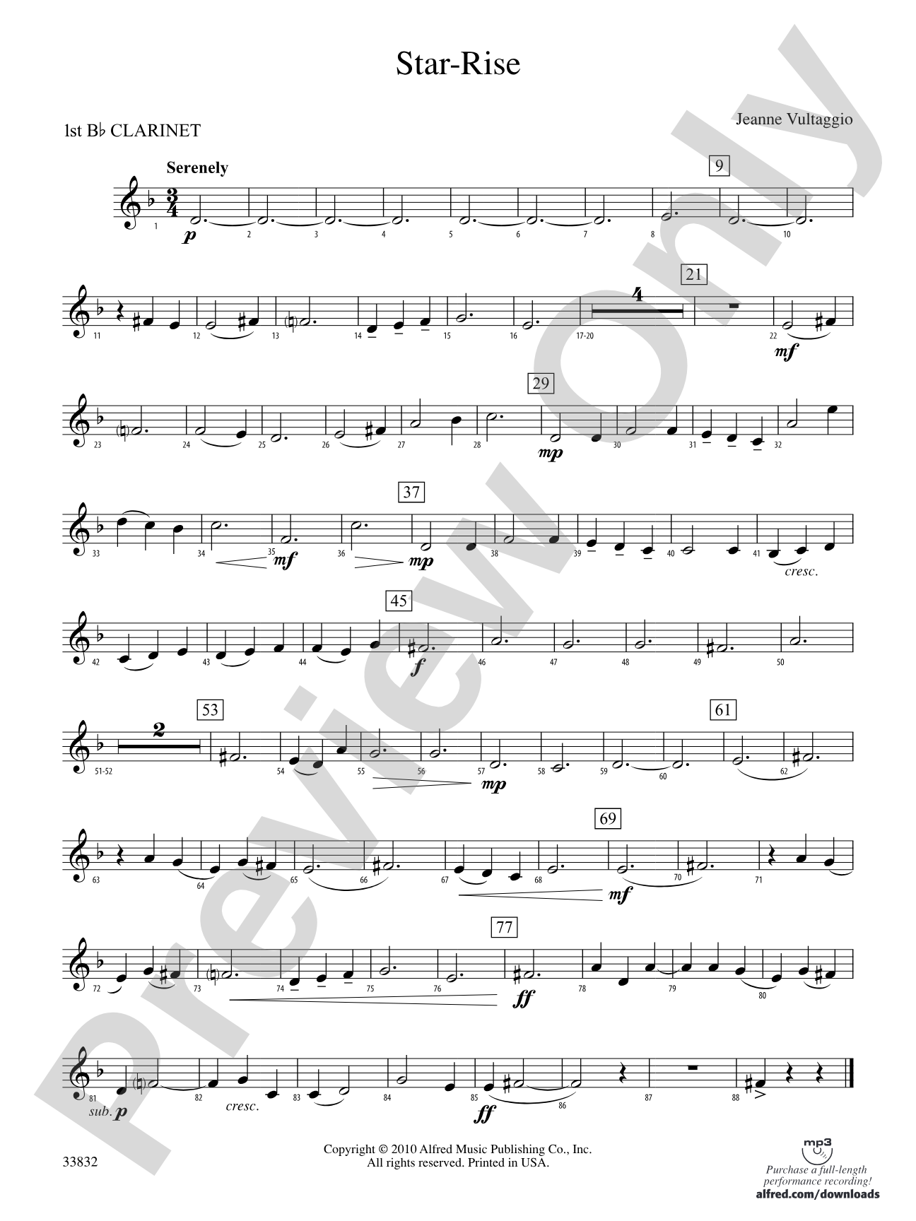 Star-Rise: 1st B-flat Clarinet