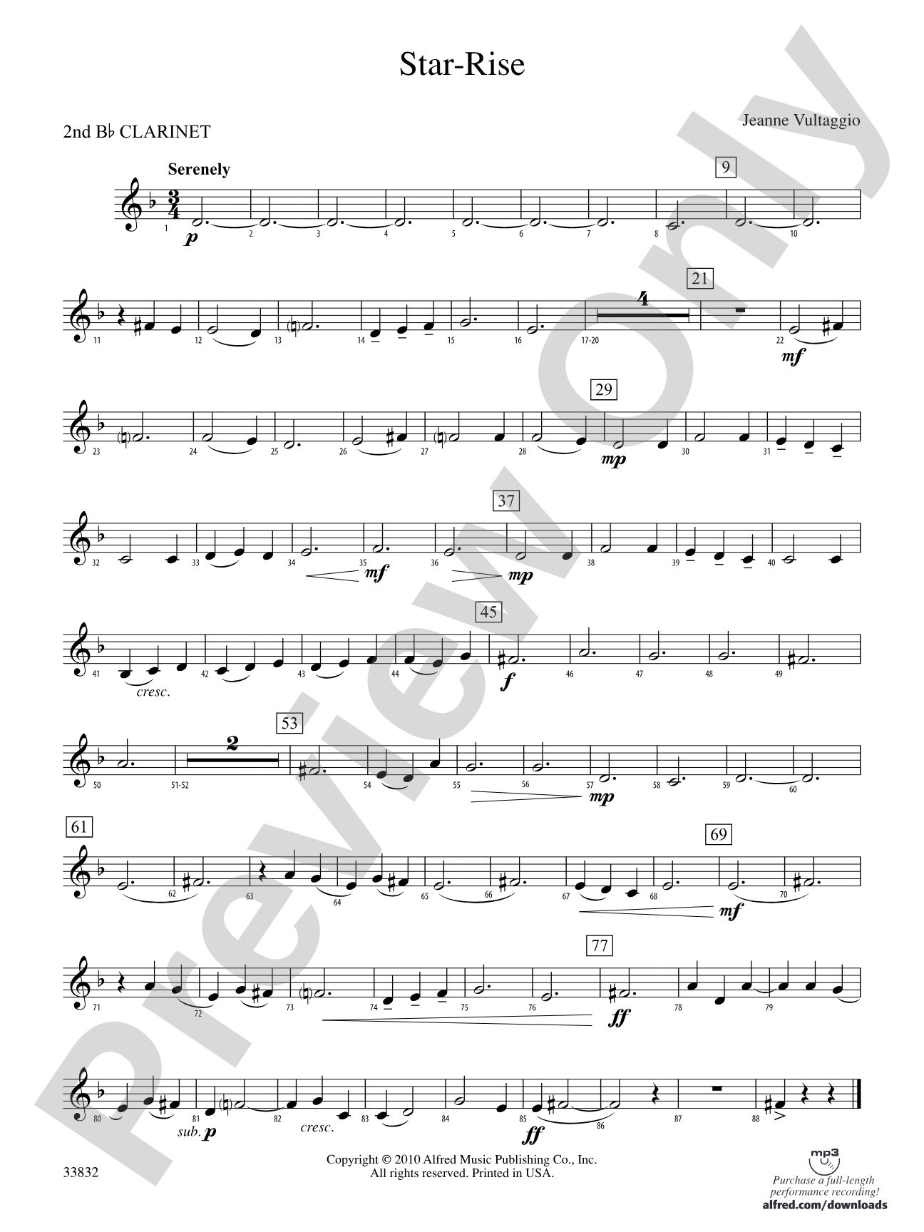 Star-Rise: 2nd B-flat Clarinet