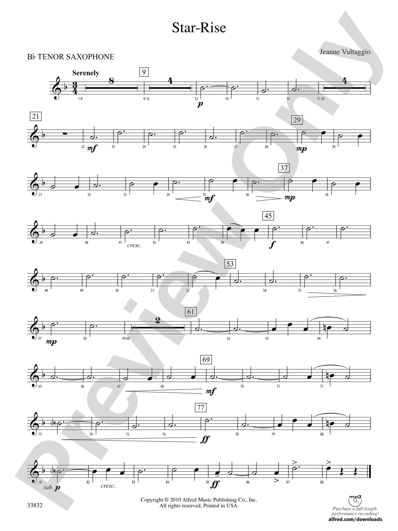 Star-Rise: B-flat Tenor Saxophone