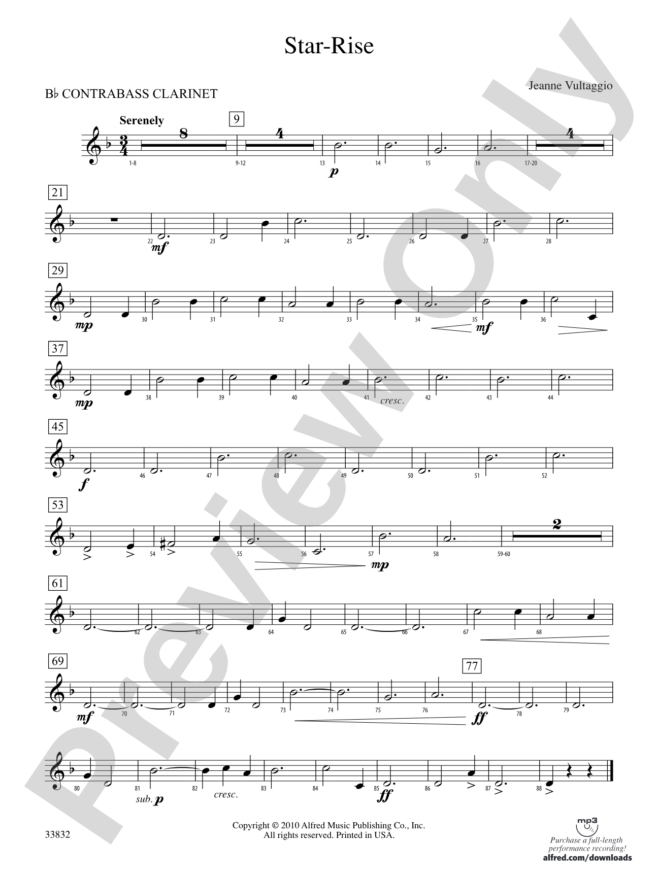 Star-Rise: (wp) B-flat Contrabass Clarinet