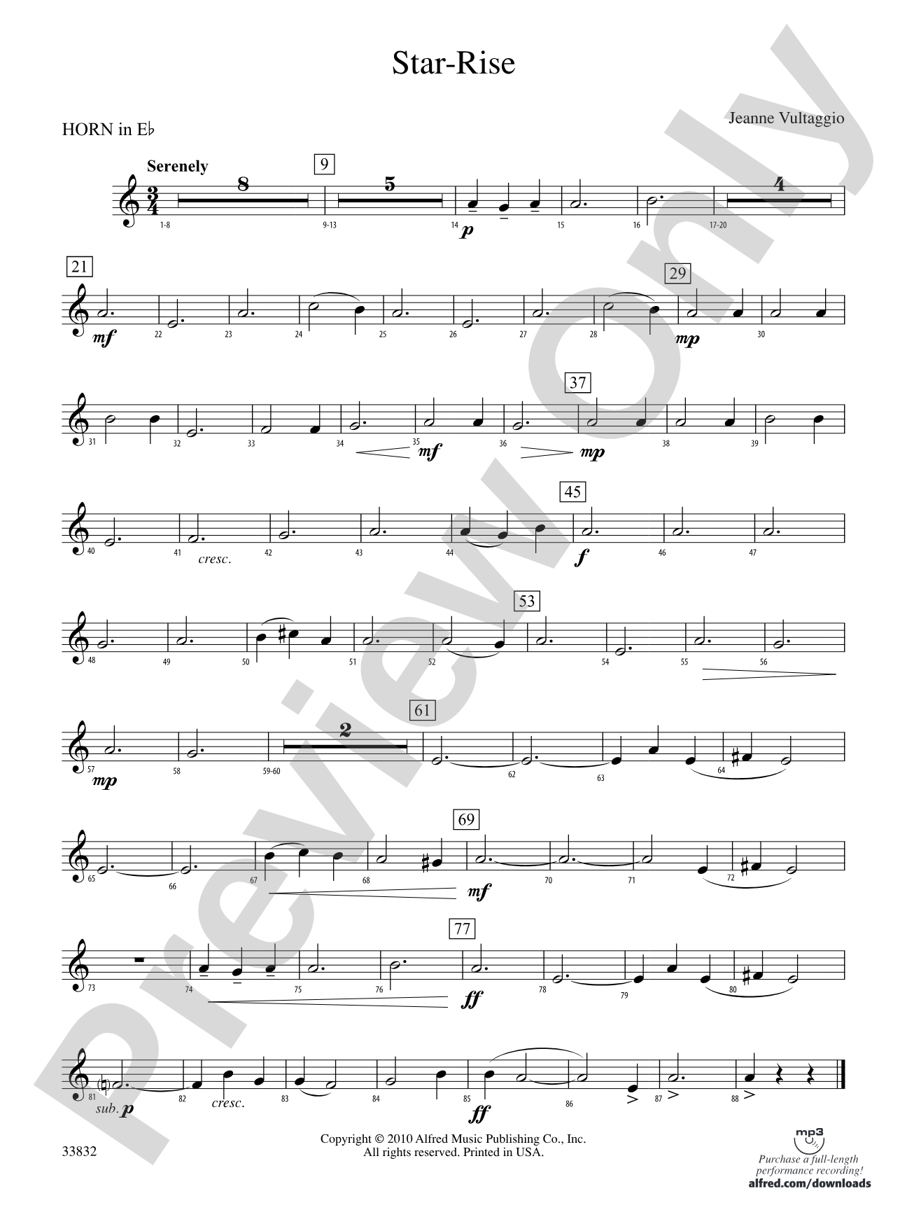 Star-Rise: (wp) 1st Horn in E-flat