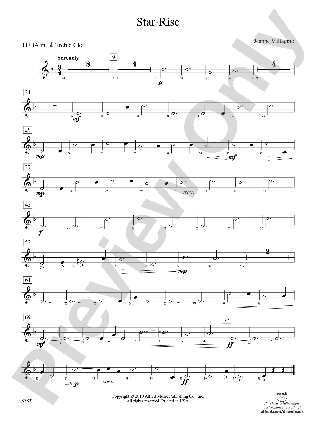 Star-Rise: (wp) B-flat Tuba T.C.