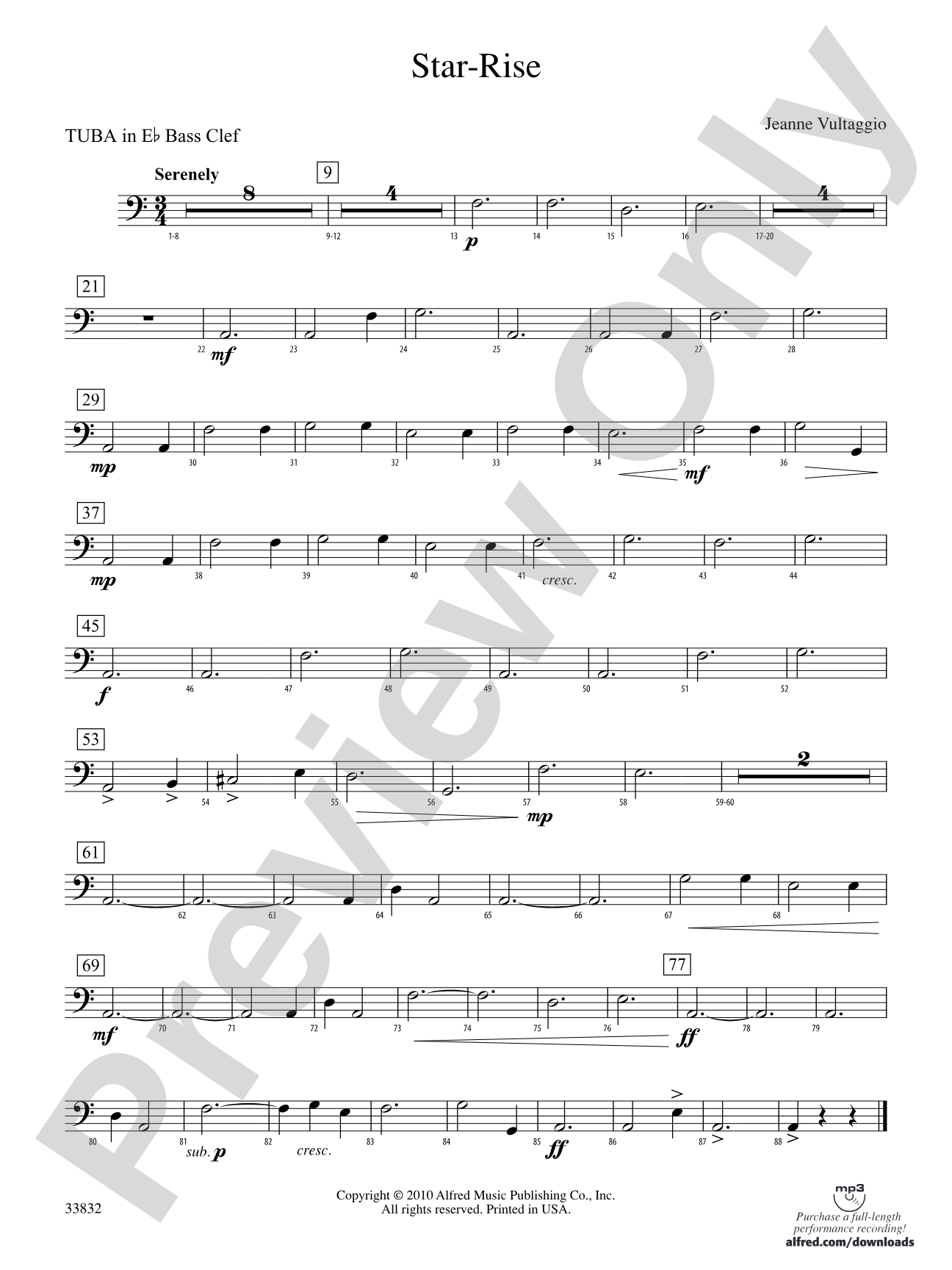 Star-Rise: (wp) E-flat Tuba B.C.