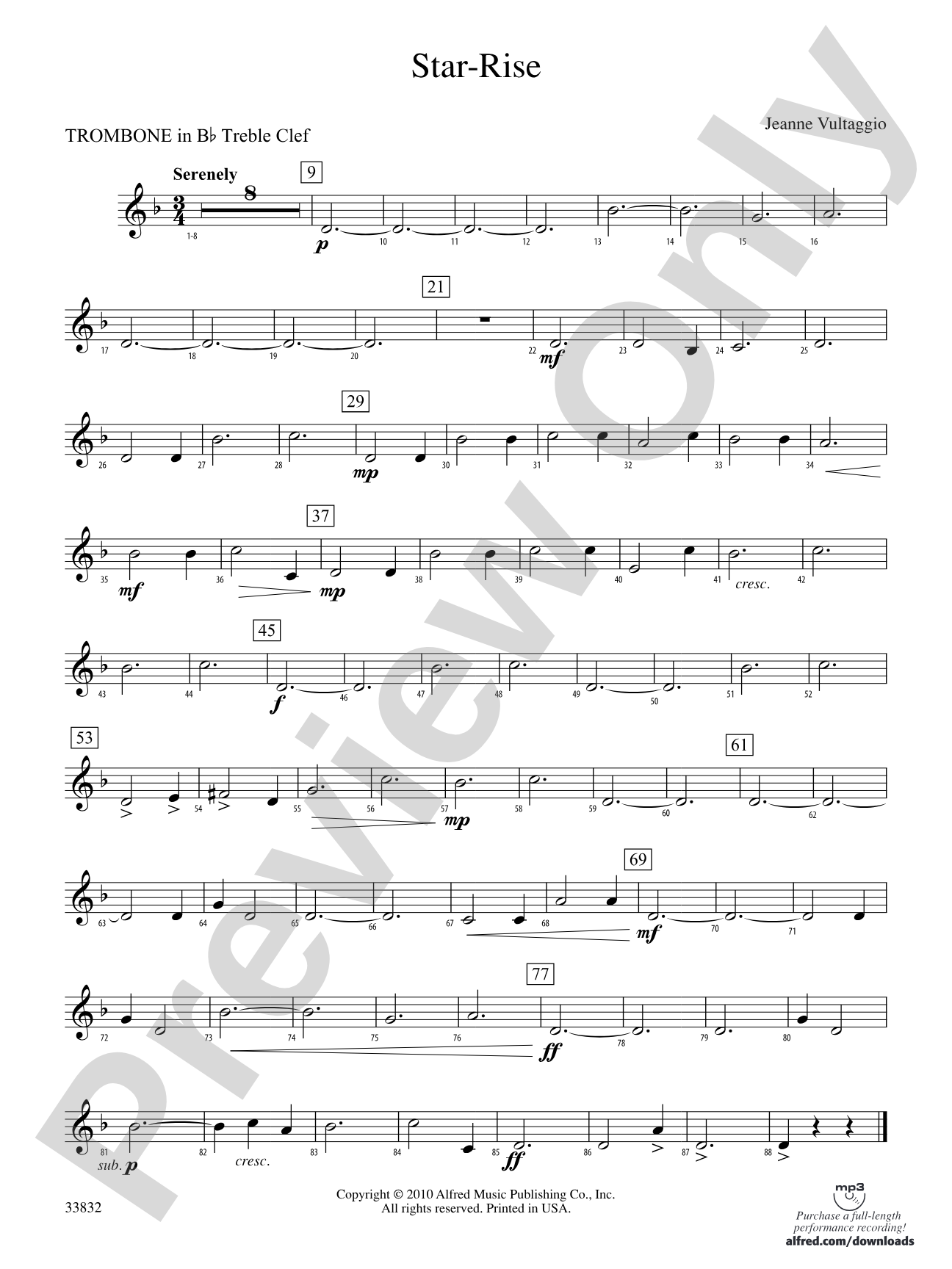 Star-Rise: (wp) 1st B-flat Trombone T.C.