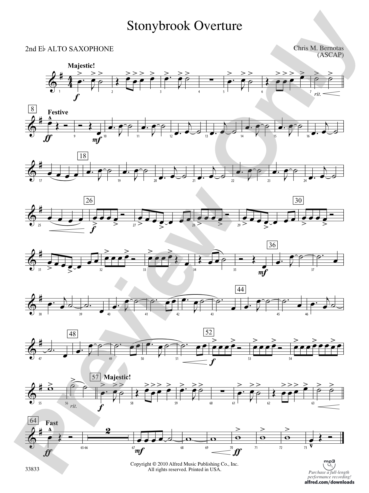 Stonybrook Overture: 2nd E-flat Alto Saxophone