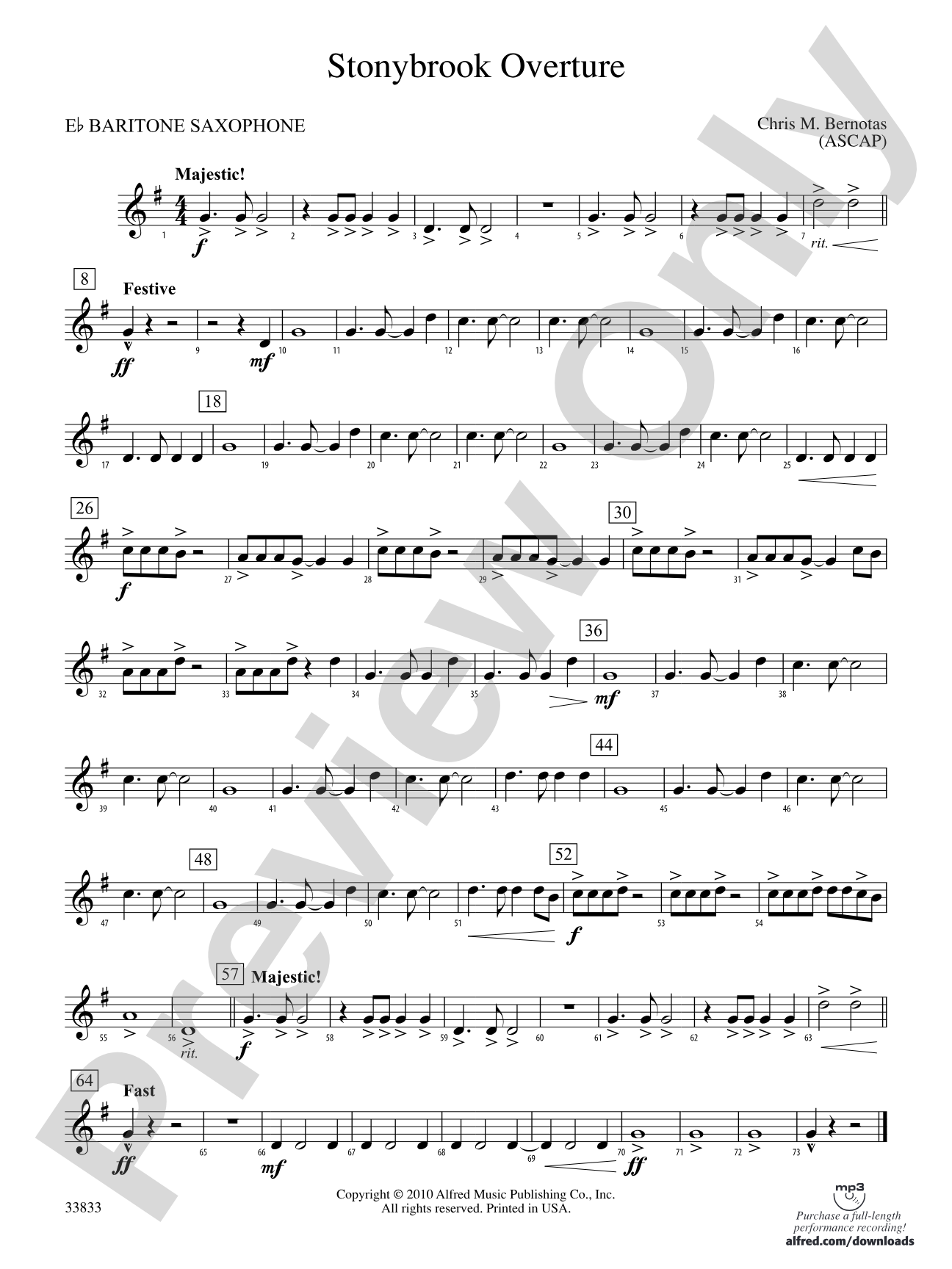Stonybrook Overture: E-flat Baritone Saxophone