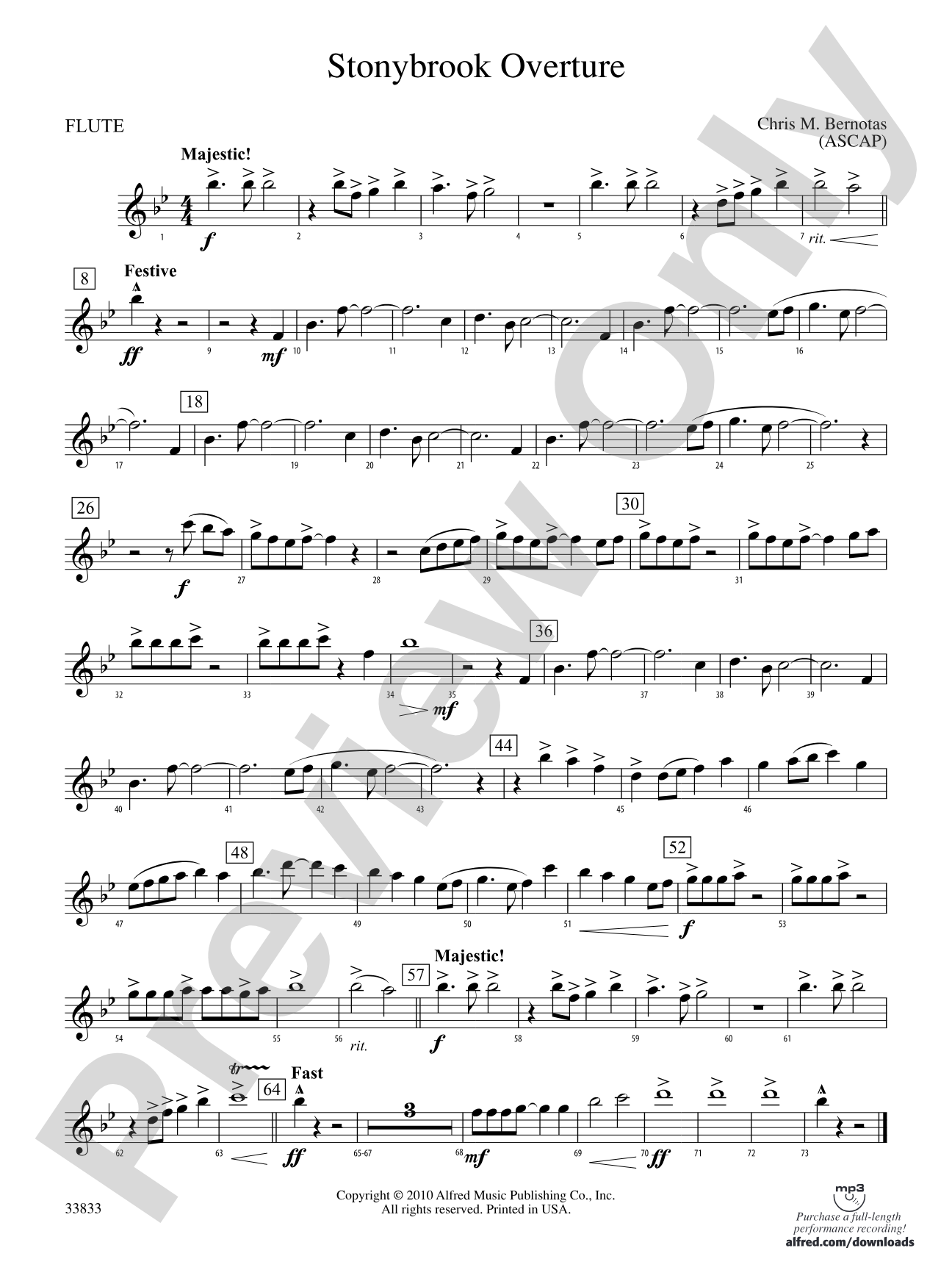 Stonybrook Overture: Flute