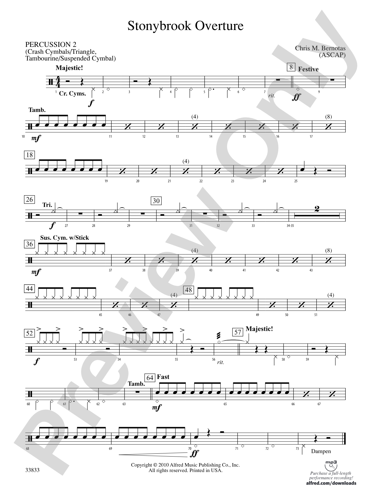 Stonybrook Overture: 2nd Percussion