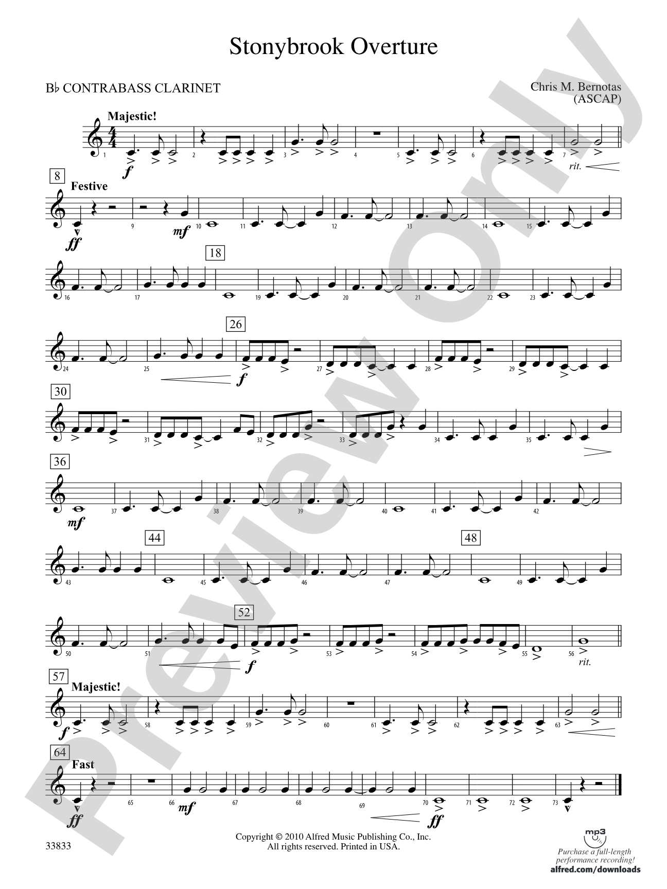 Stonybrook Overture: (wp) B-flat Contrabass Clarinet