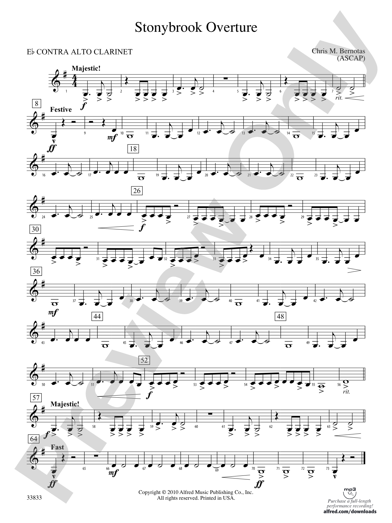 Stonybrook Overture: (wp) E-flat Contrabass Clarinet