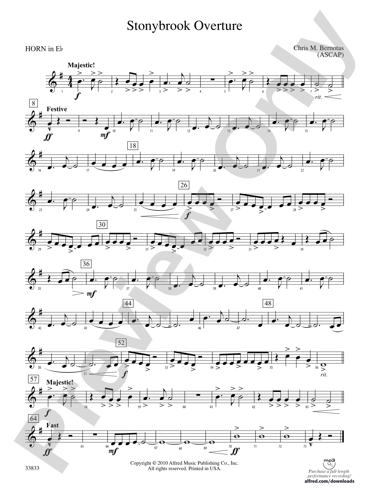 Stonybrook Overture: (wp) 1st Horn in E-flat