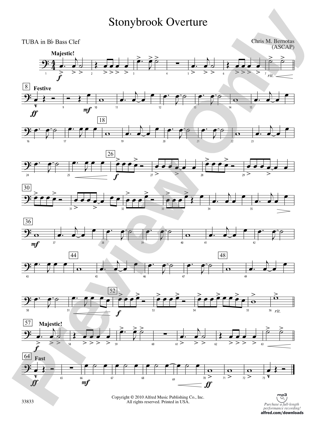 Stonybrook Overture: (wp) B-flat Tuba B.C.