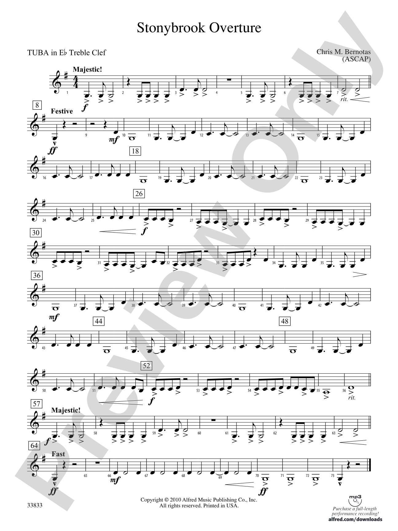 Stonybrook Overture: (wp) E-flat Tuba T.C.