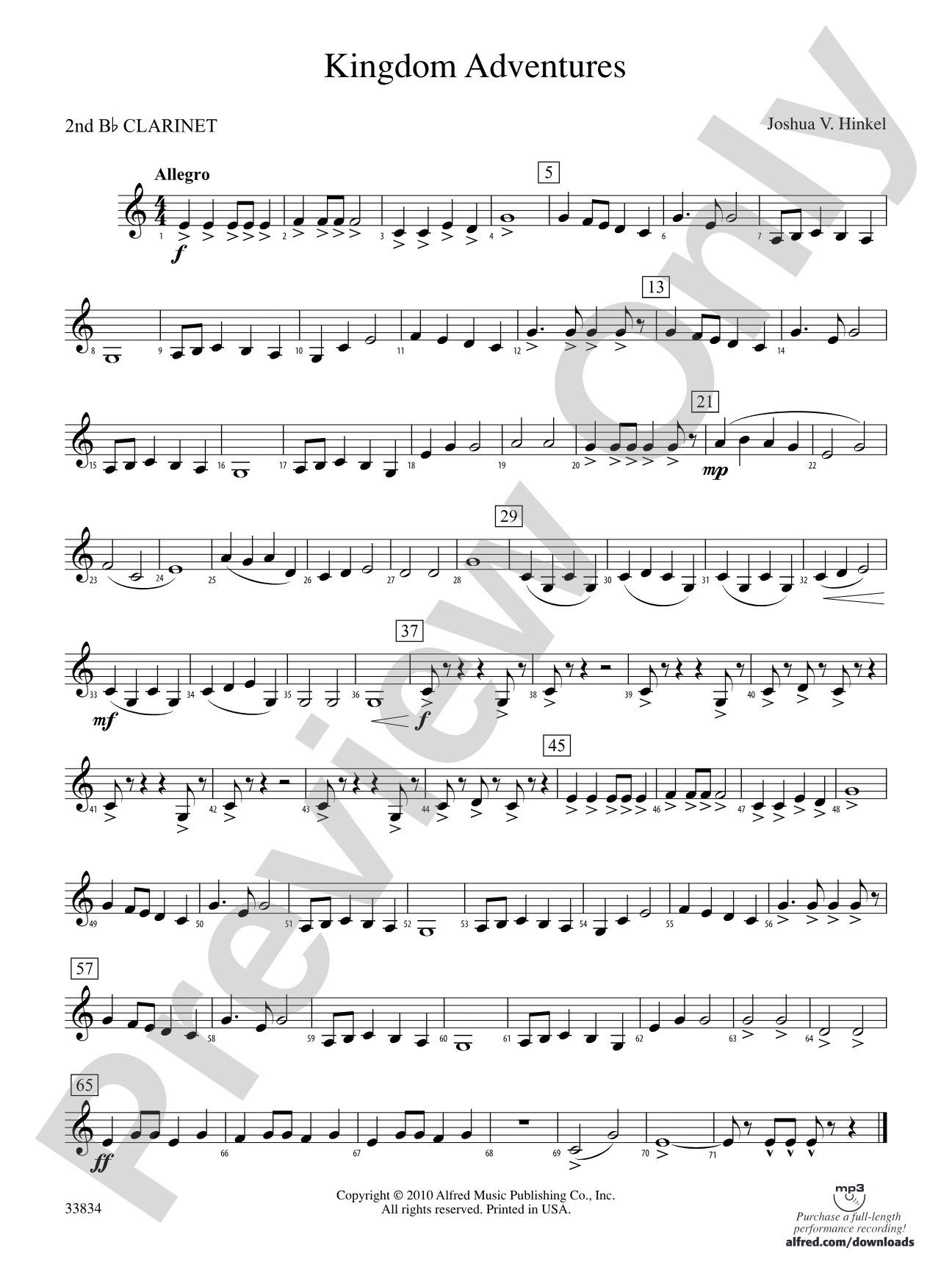Kingdom Adventures: 2nd B-flat Clarinet