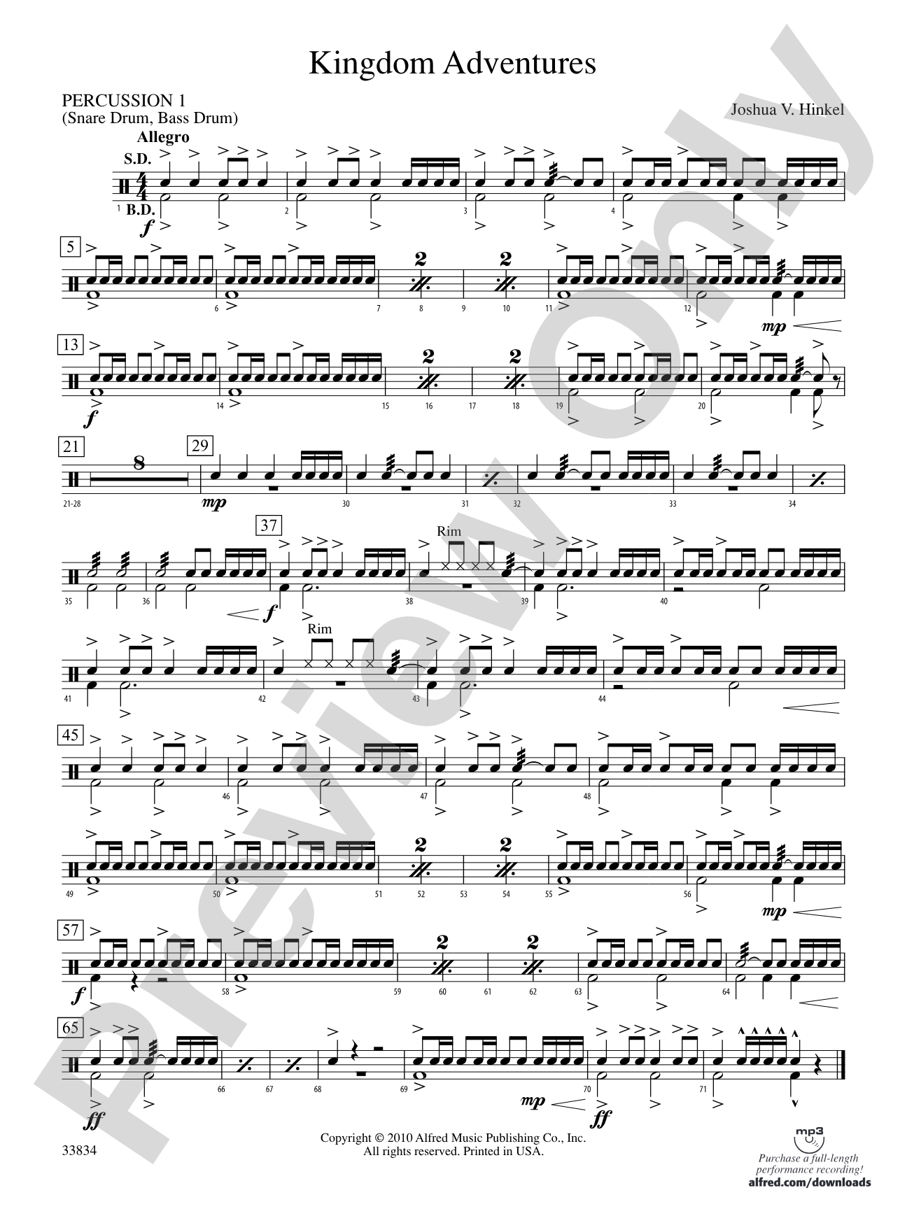 Kingdom Adventures: 1st Percussion