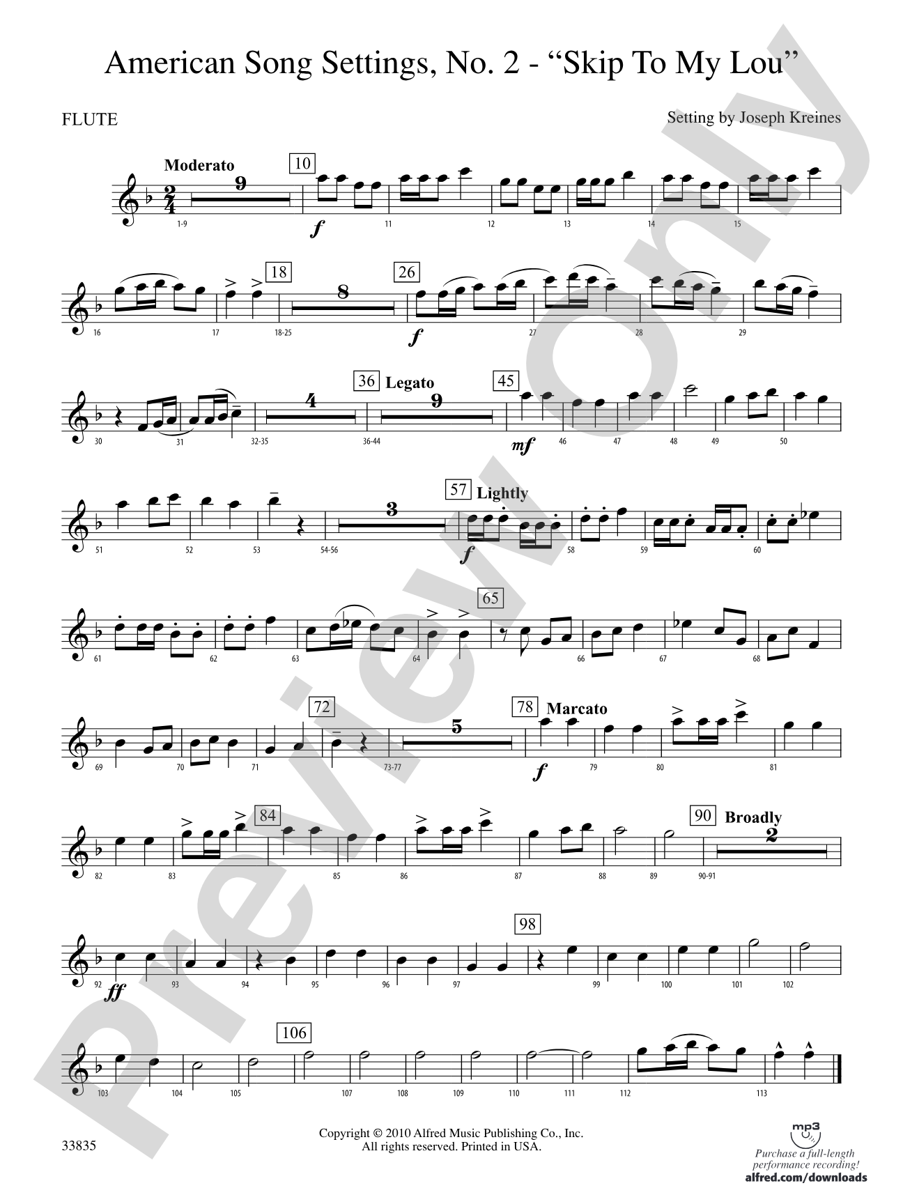 American Song Settings, No. 2: Flute