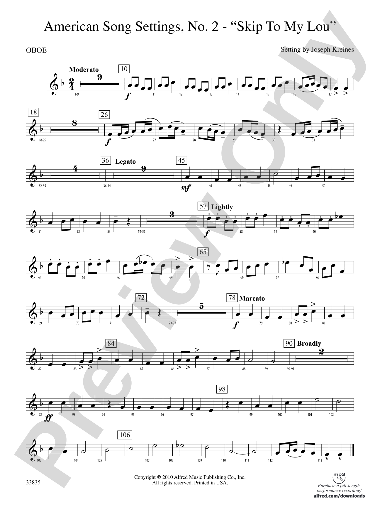 American Song Settings, No. 2: Oboe