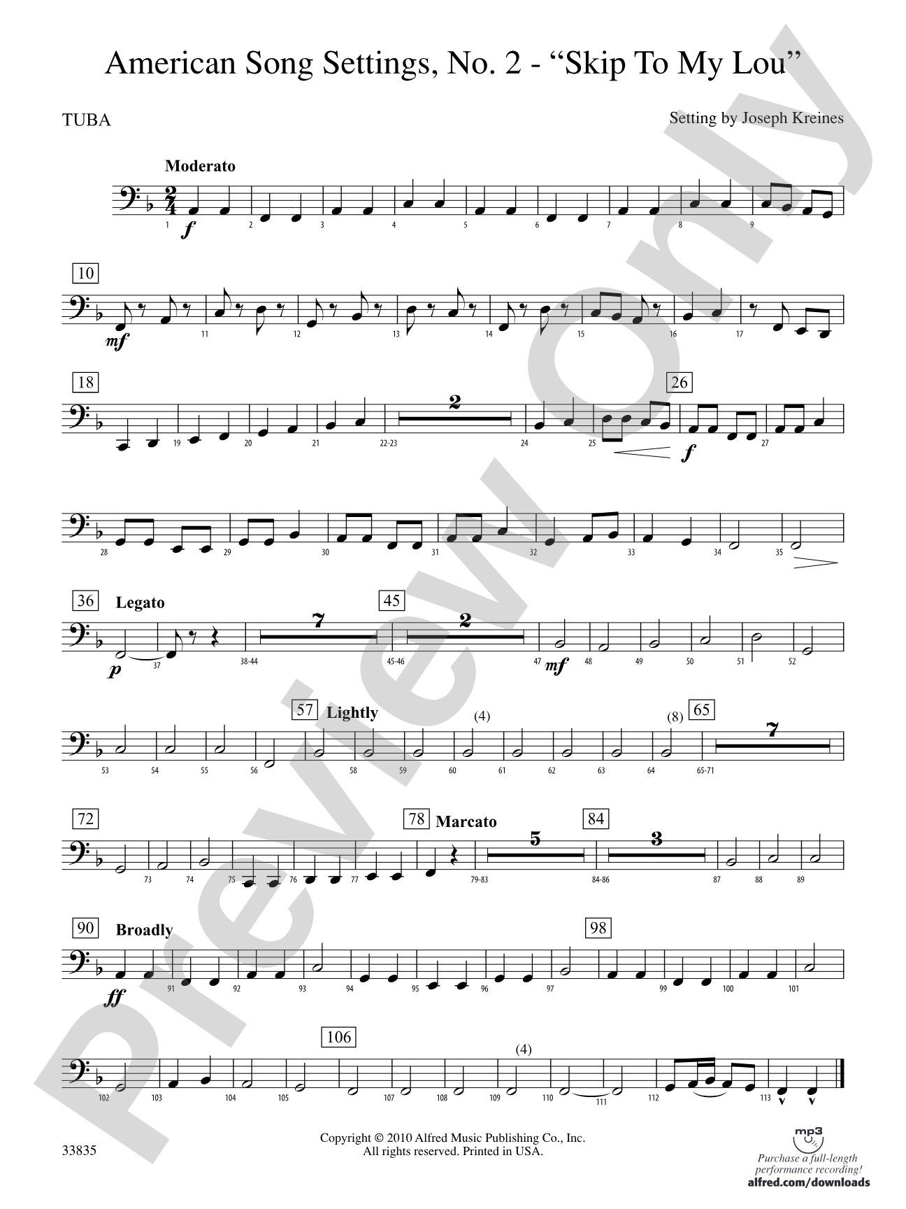 American Song Settings, No. 2: Tuba