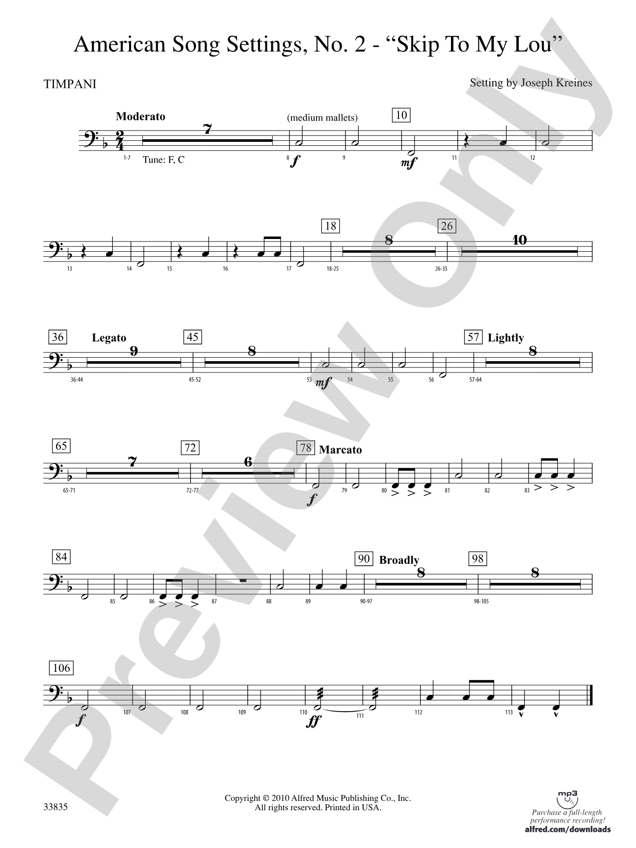 American Song Settings, No. 2: Timpani