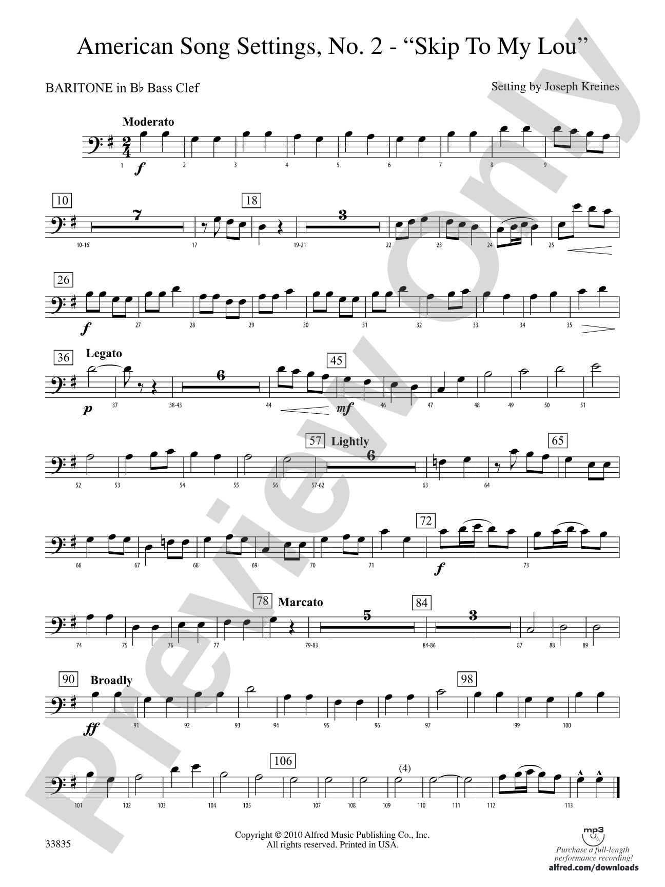 American Song Settings, No. 2: (wp) B-flat Baritone B.C.