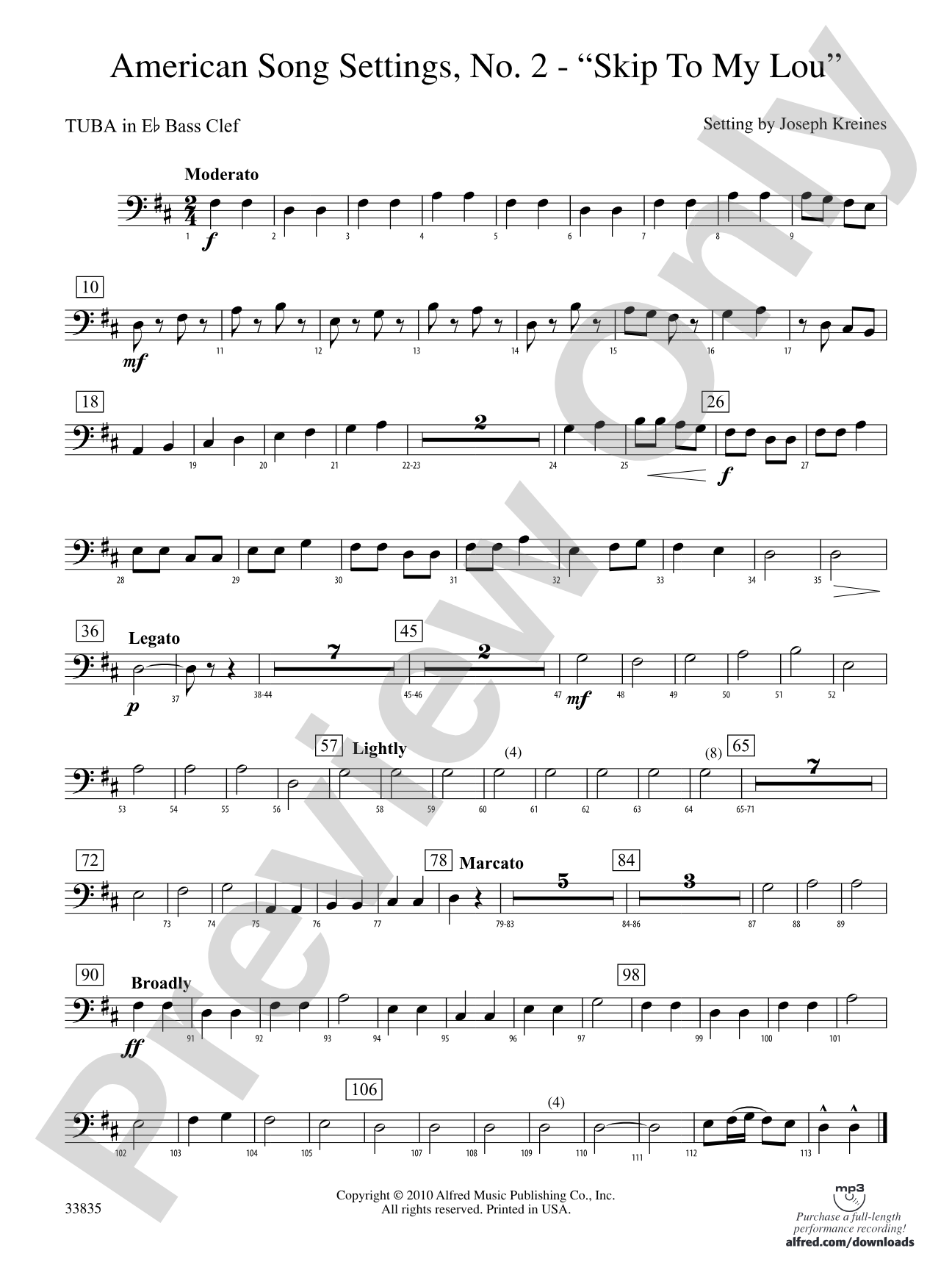 American Song Settings, No. 2: (wp) E-flat Tuba B.C.
