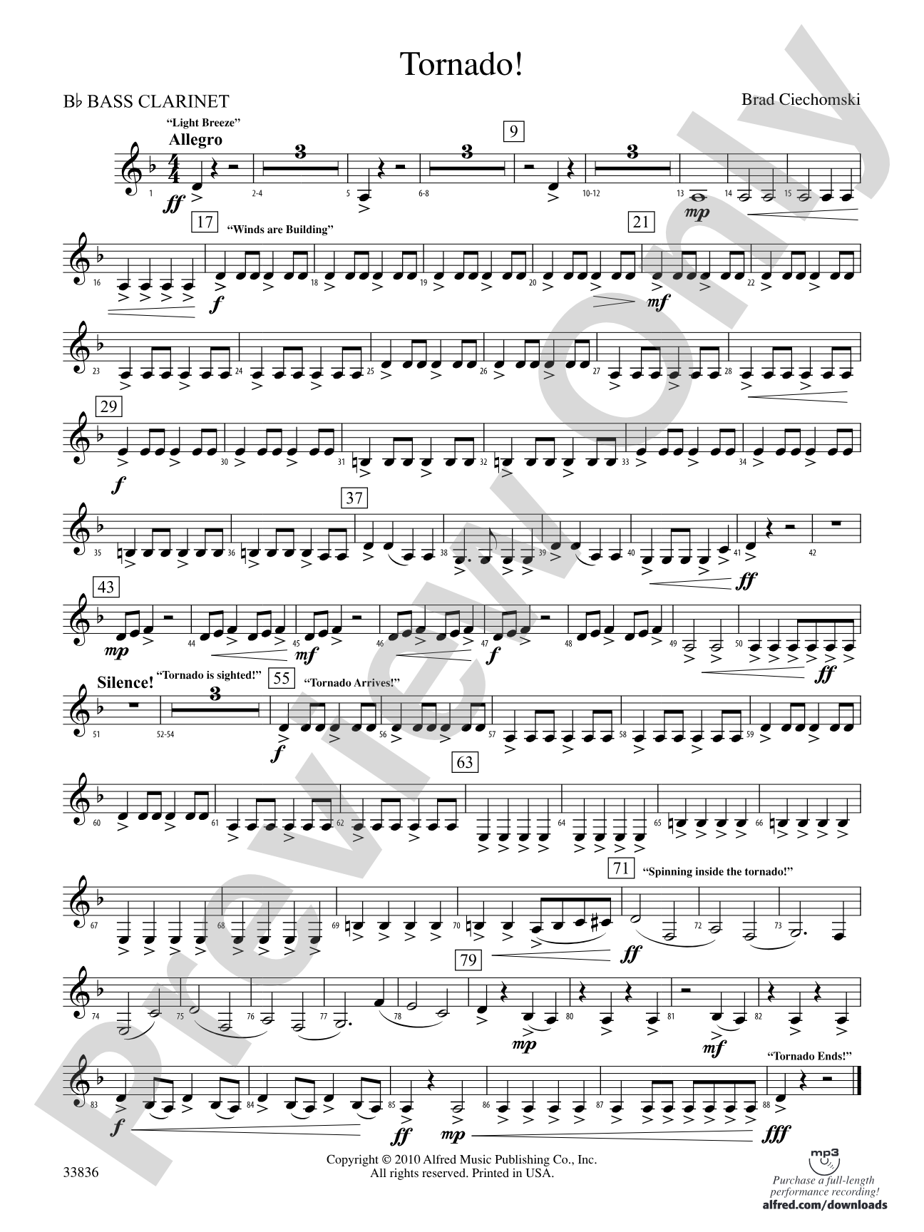 Tornado!: B-flat Bass Clarinet