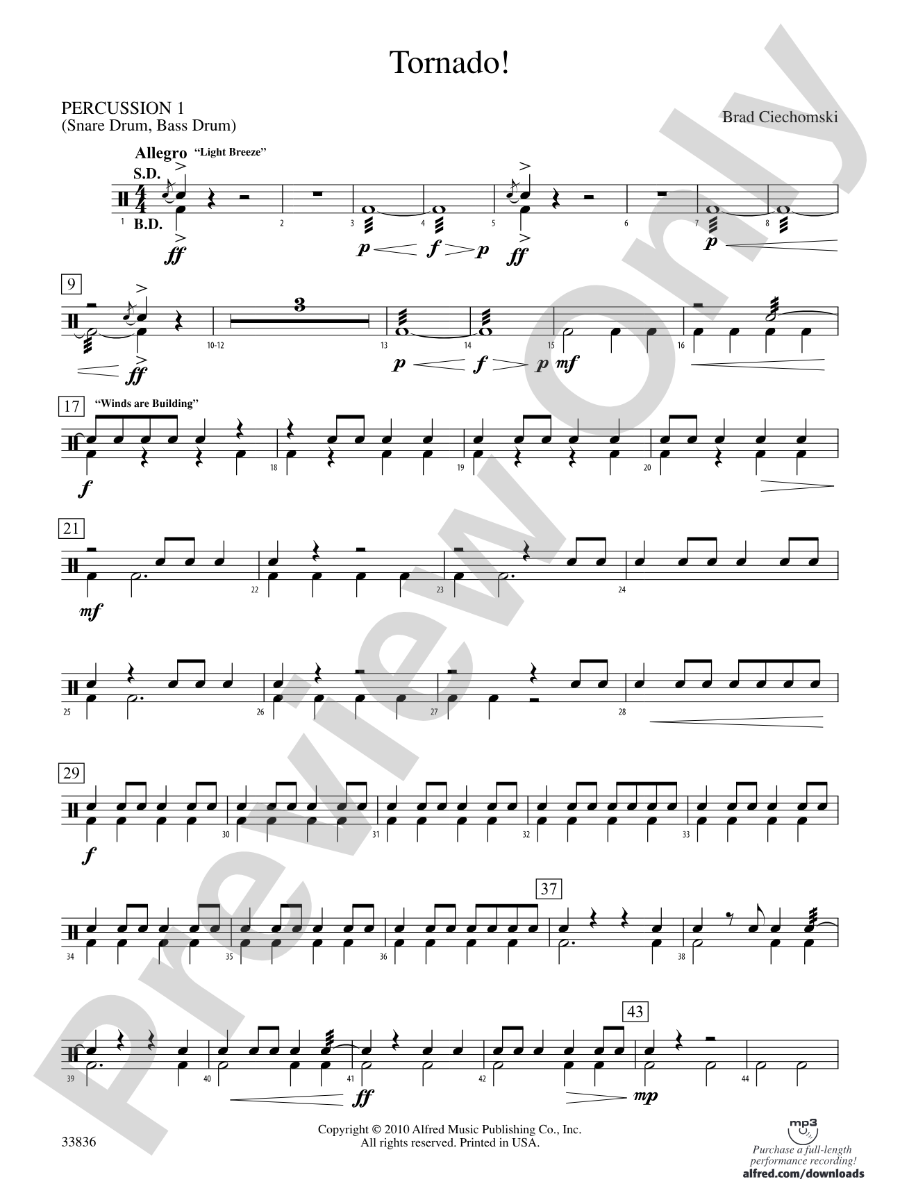Tornado!: 1st Percussion