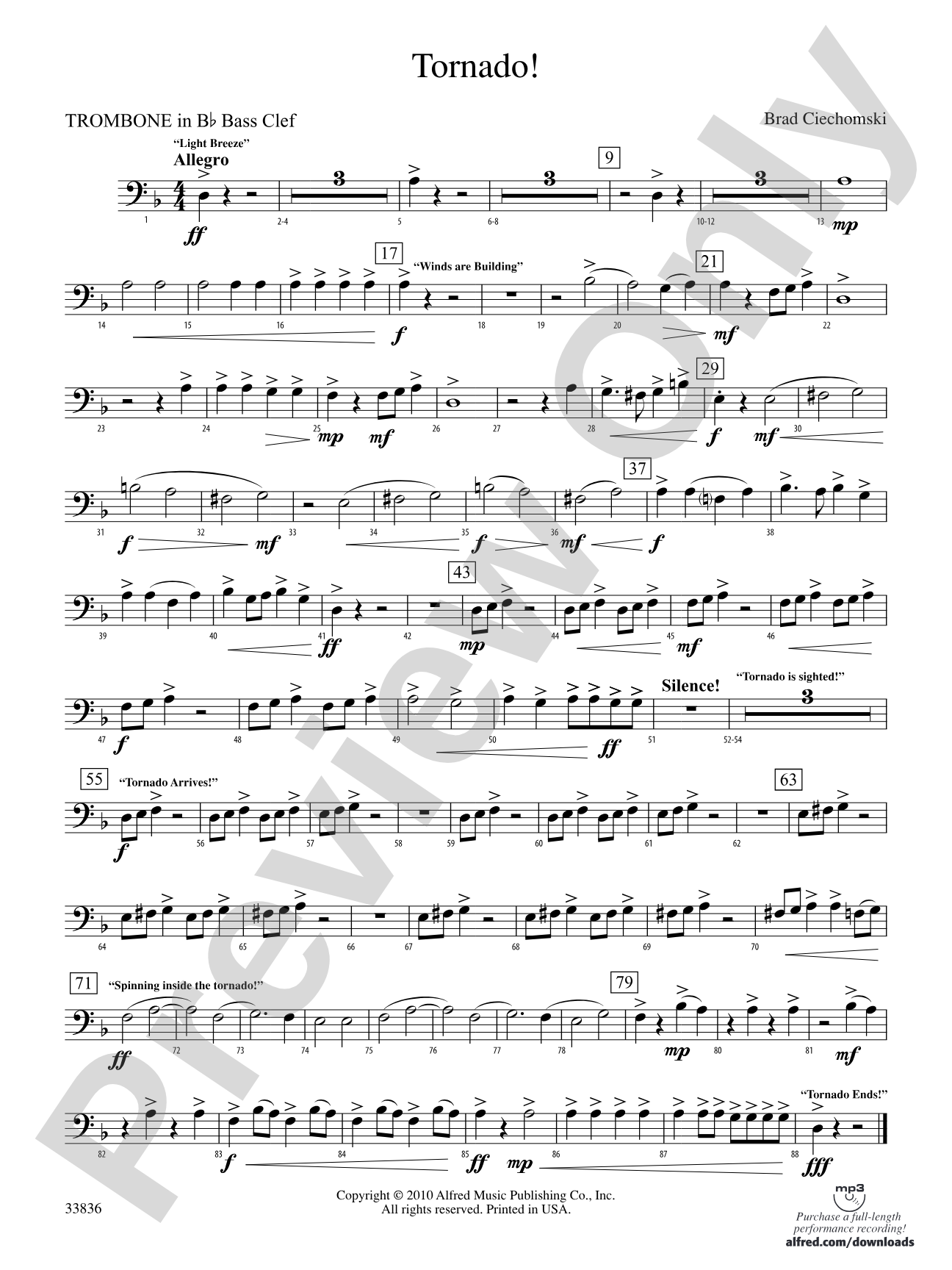 Tornado!: (wp) 1st B-flat Trombone B.C.
