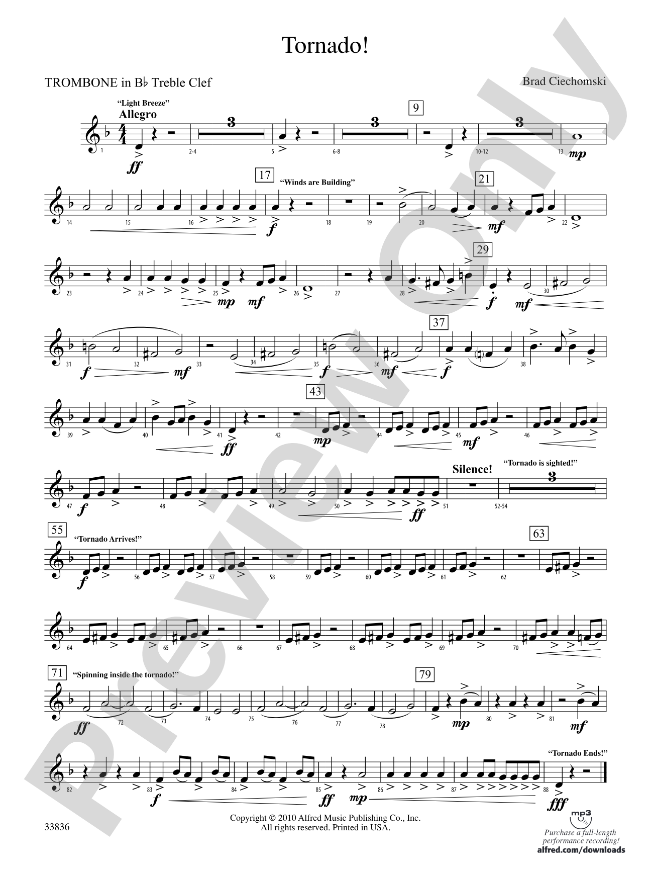 Tornado!: (wp) 1st B-flat Trombone T.C.