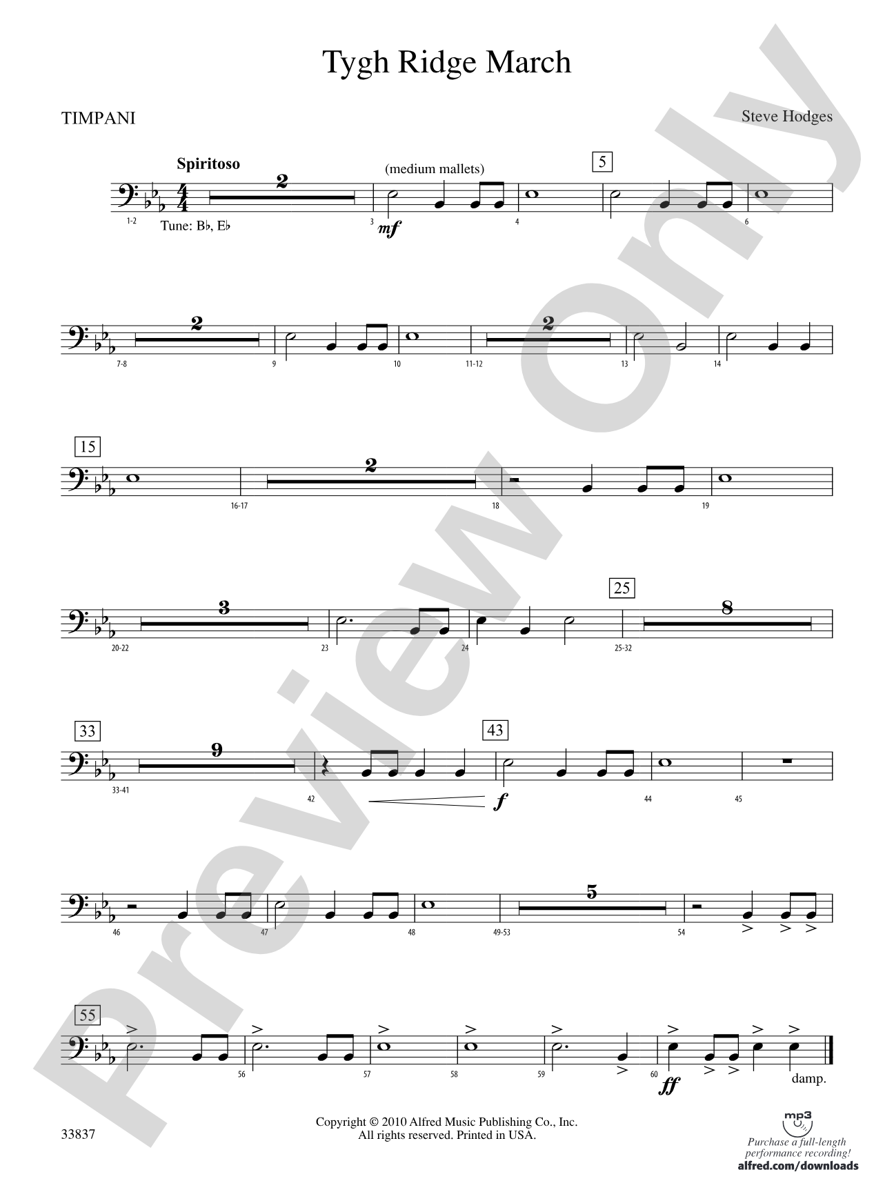 Tygh Ridge March: Timpani