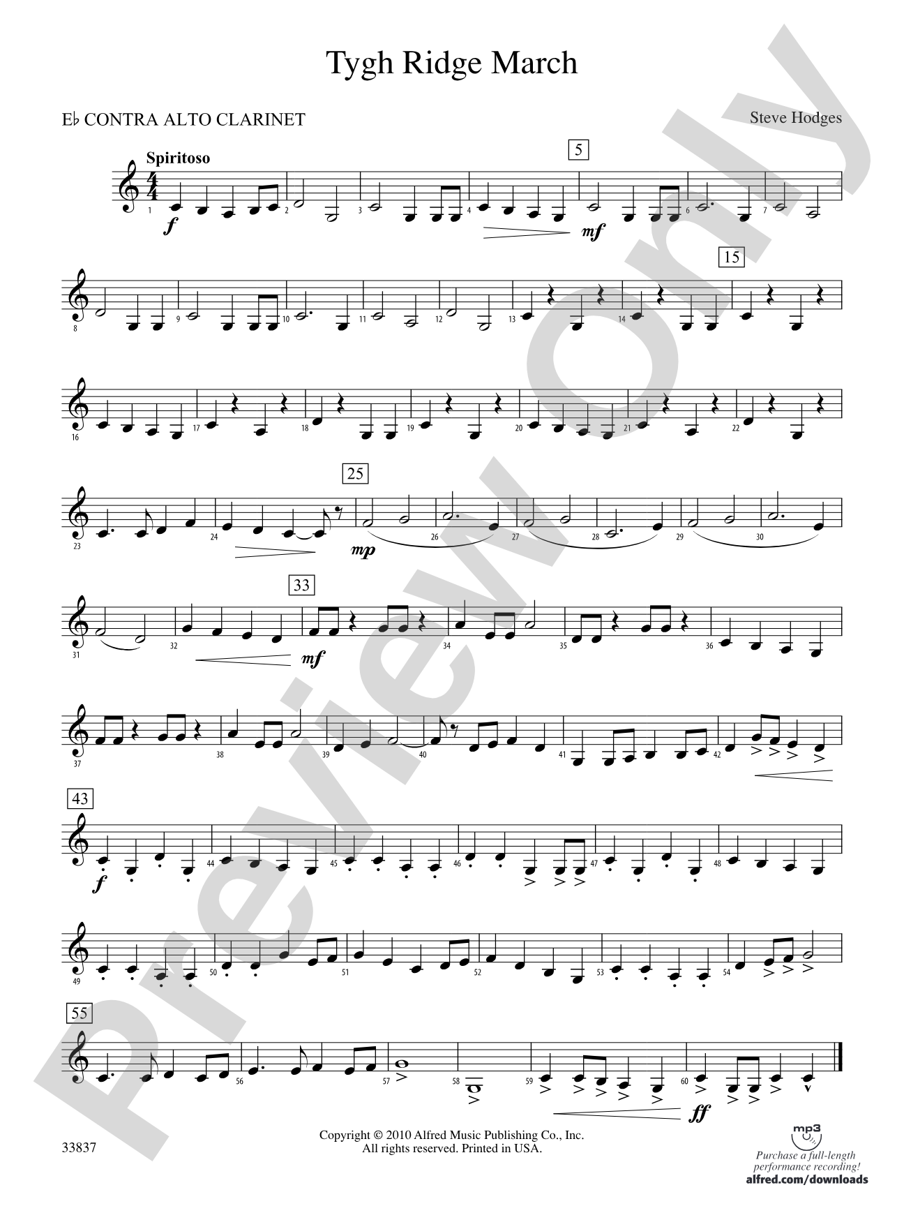 Tygh Ridge March: (wp) E-flat Contrabass Clarinet