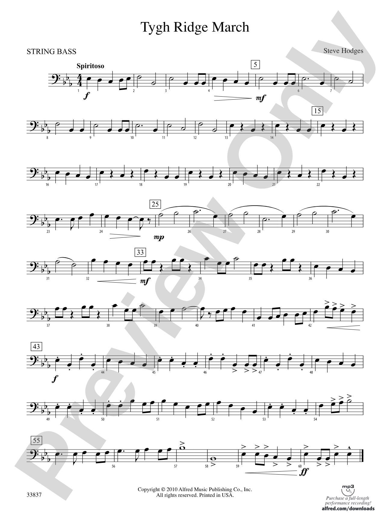 Tygh Ridge March: (wp) String Bass
