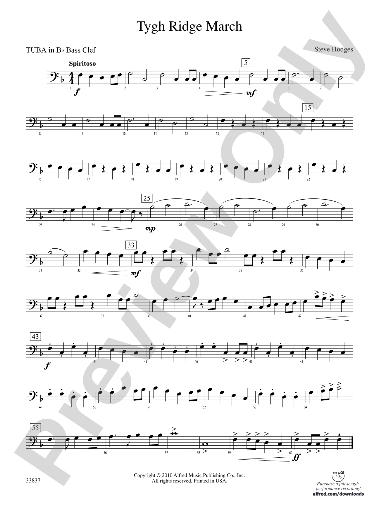 Tygh Ridge March: (wp) B-flat Tuba B.C.