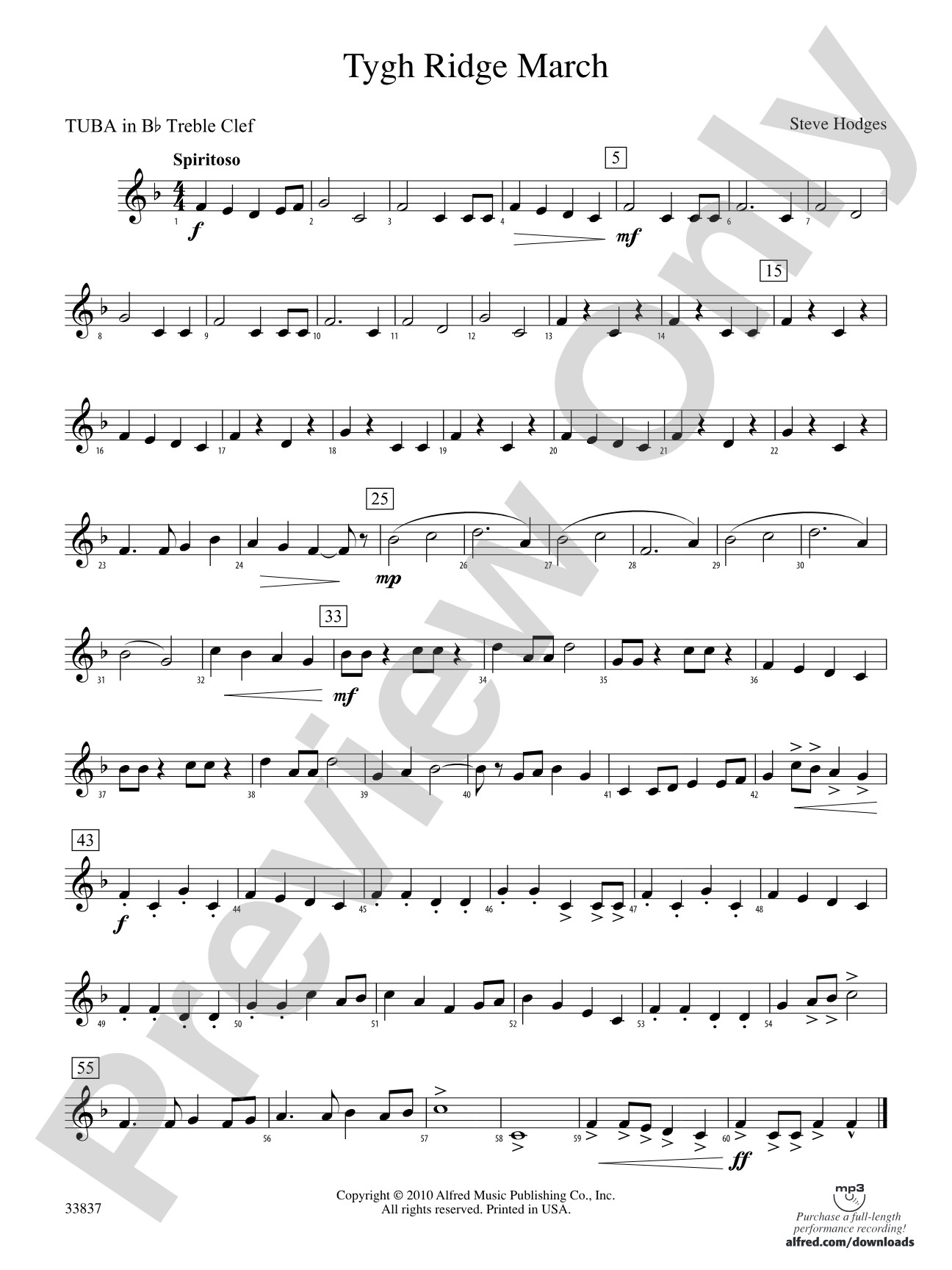 Tygh Ridge March: (wp) B-flat Tuba T.C.